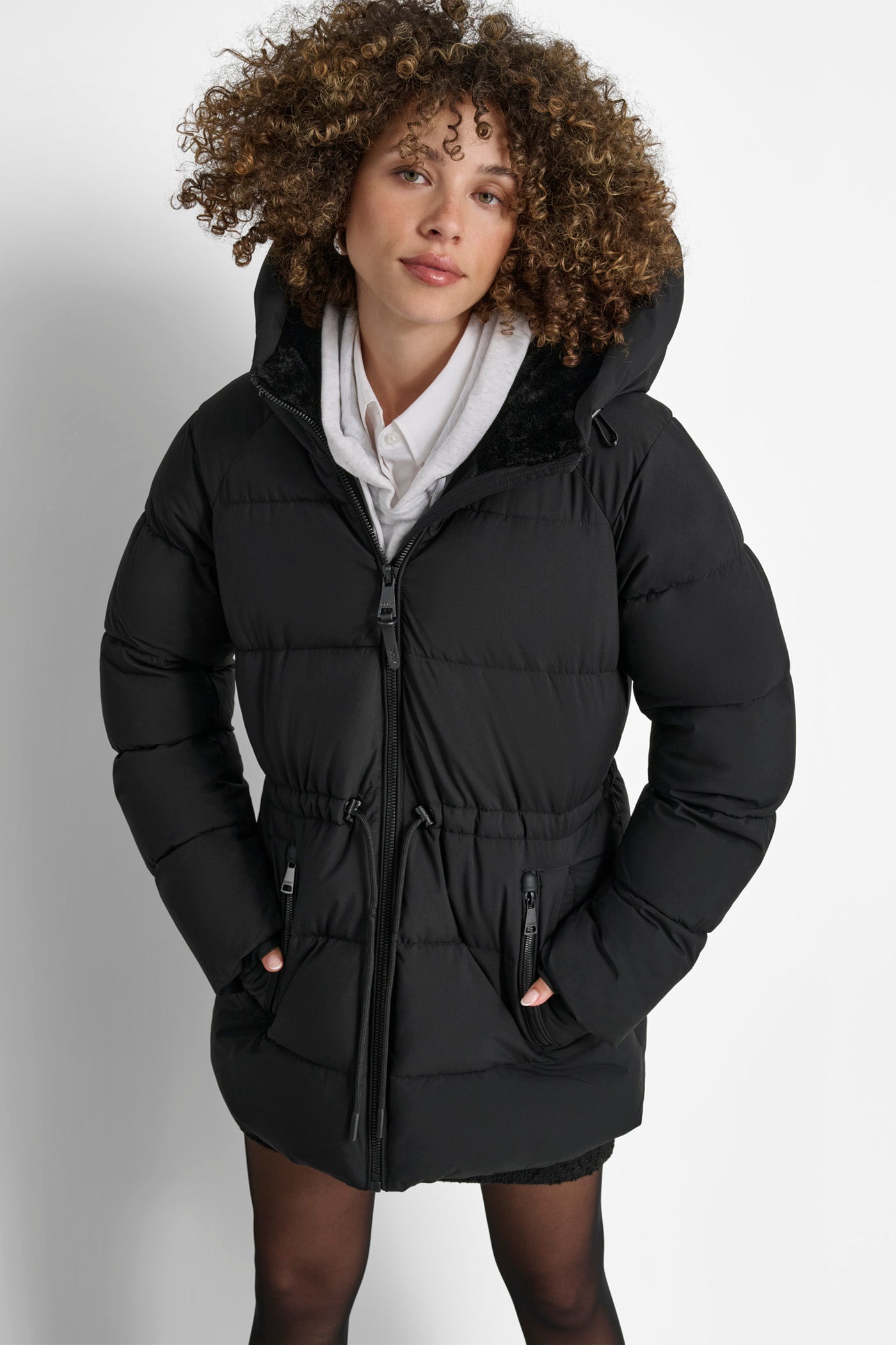 MID LENGTH LUSH PUFFER JACKET DKNY