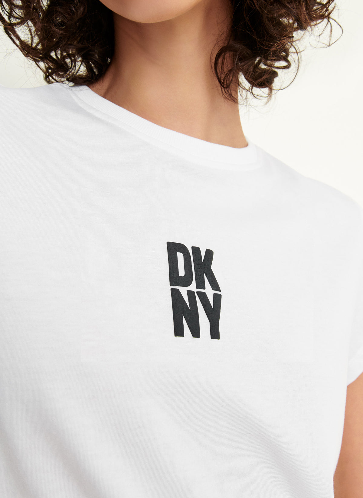 DKNY FOUNDATION LOGO TEE - Print T-shirt - white/black/white 