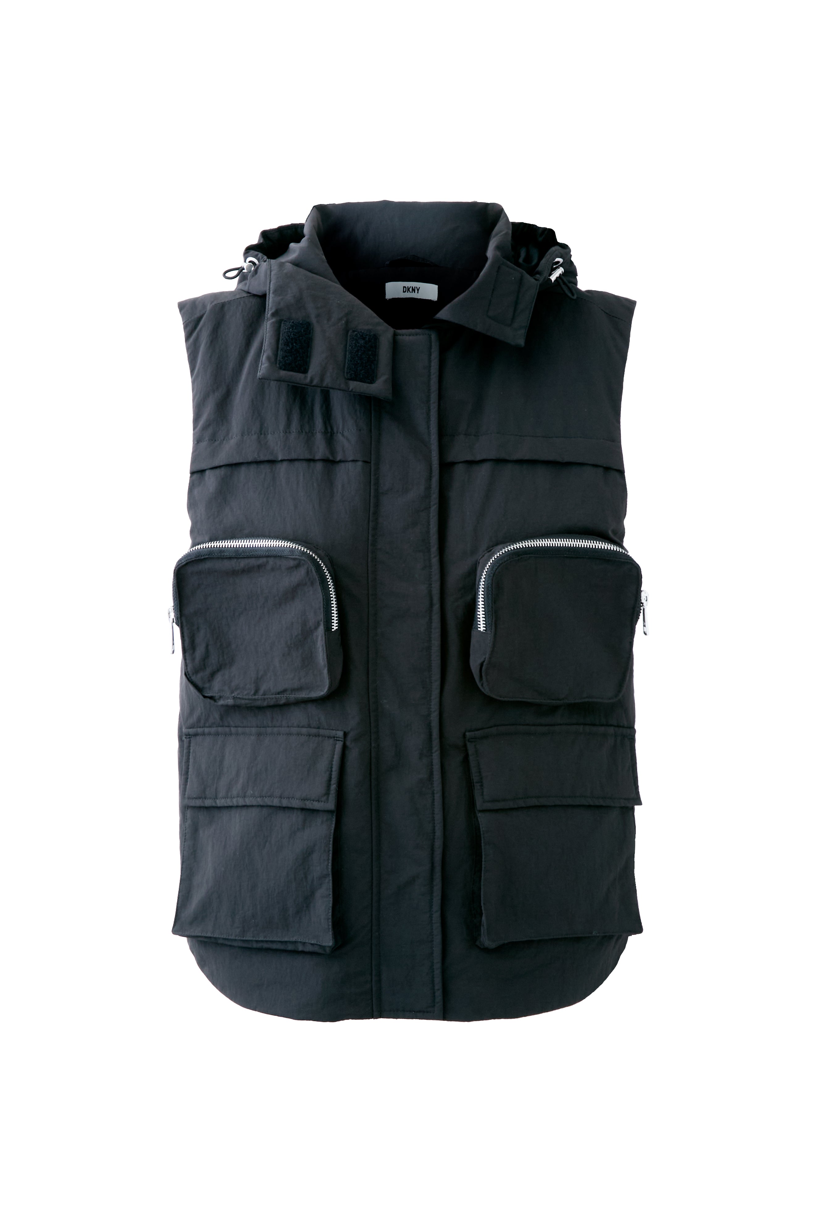 LIGHT PADDED NYLON HOODIE VEST