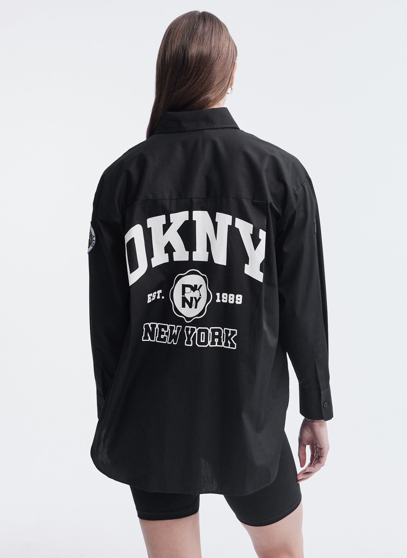 Camisa DKNY Jeans Original Abotoamento Bege Feminina