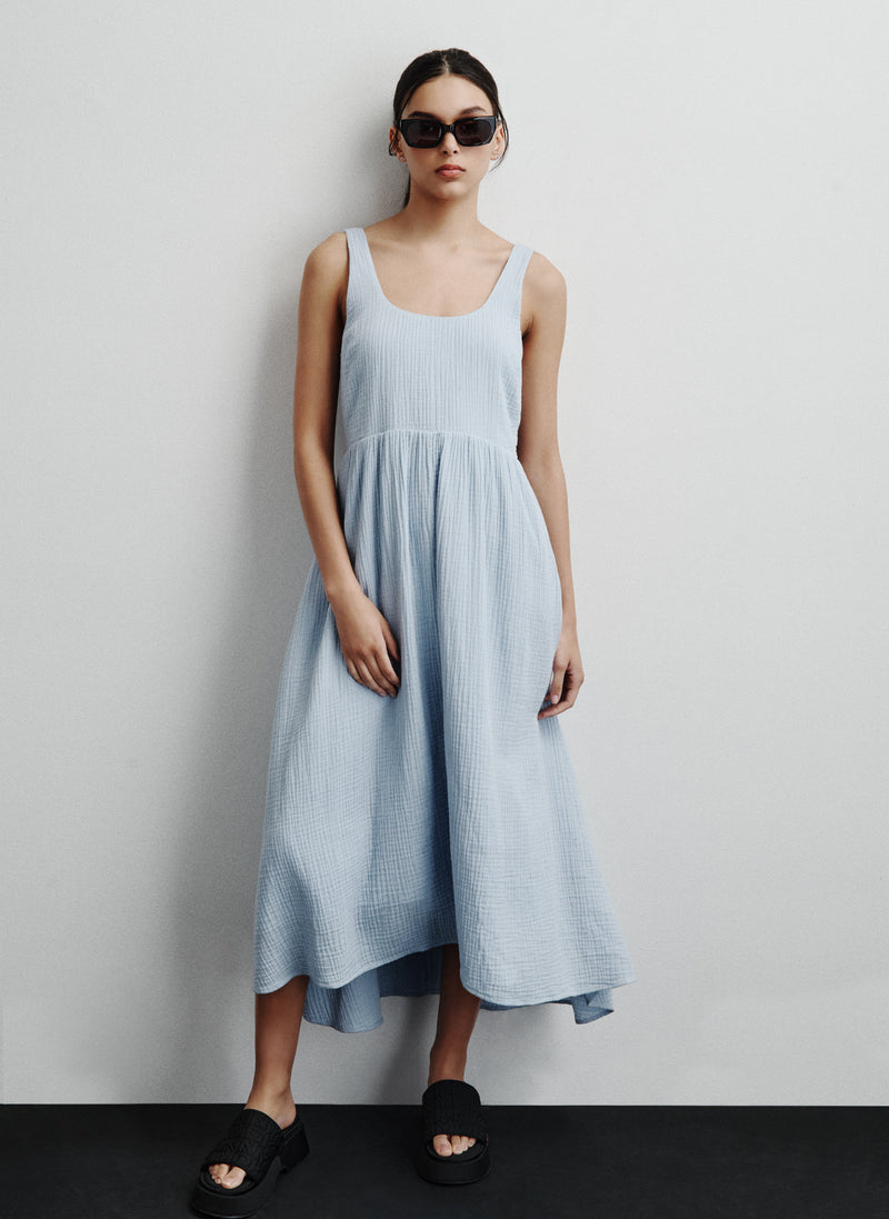 GAUZE MIDI TANK DRESS | DKNY