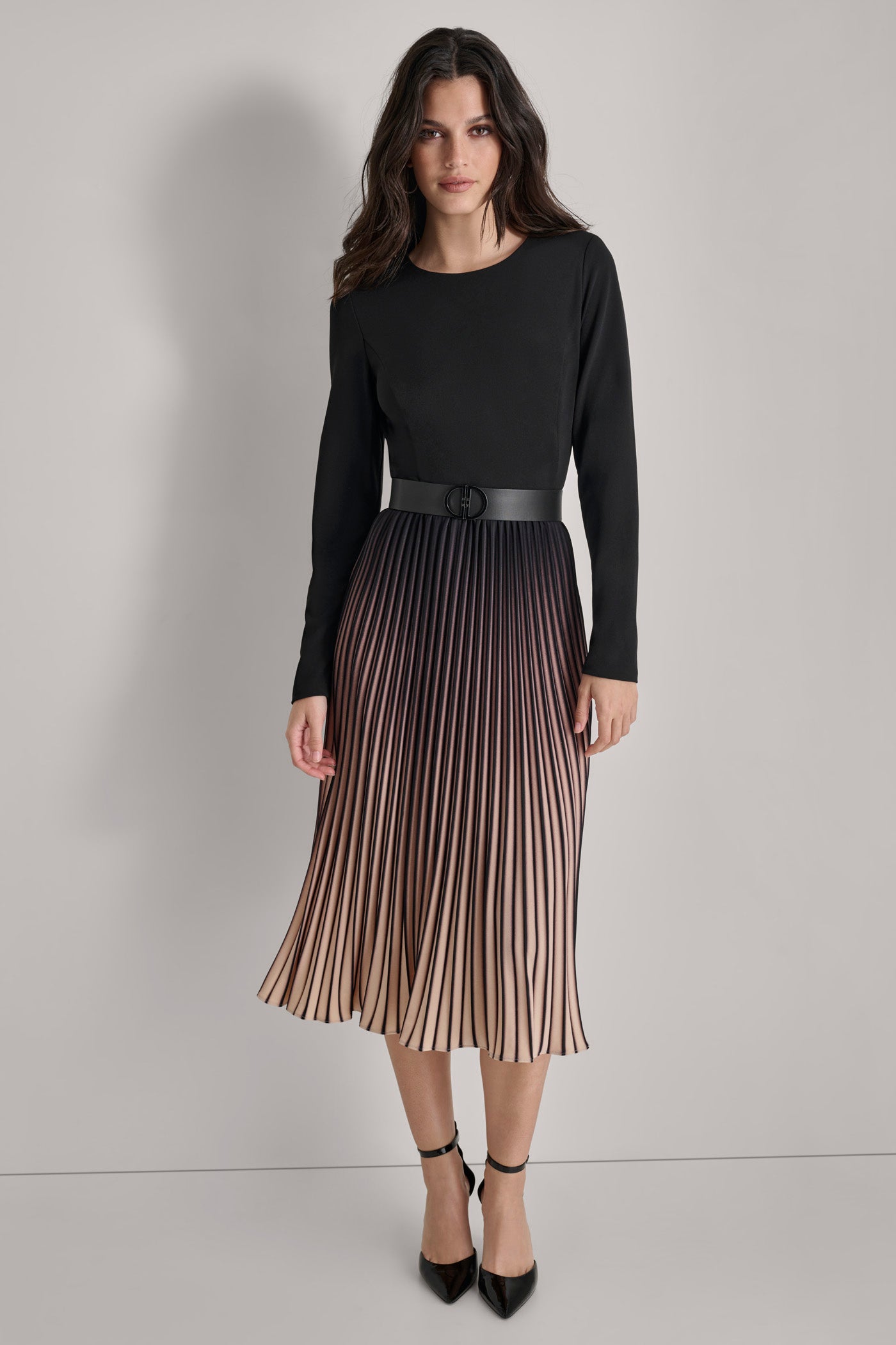 OMBRE PLEATED DRESS