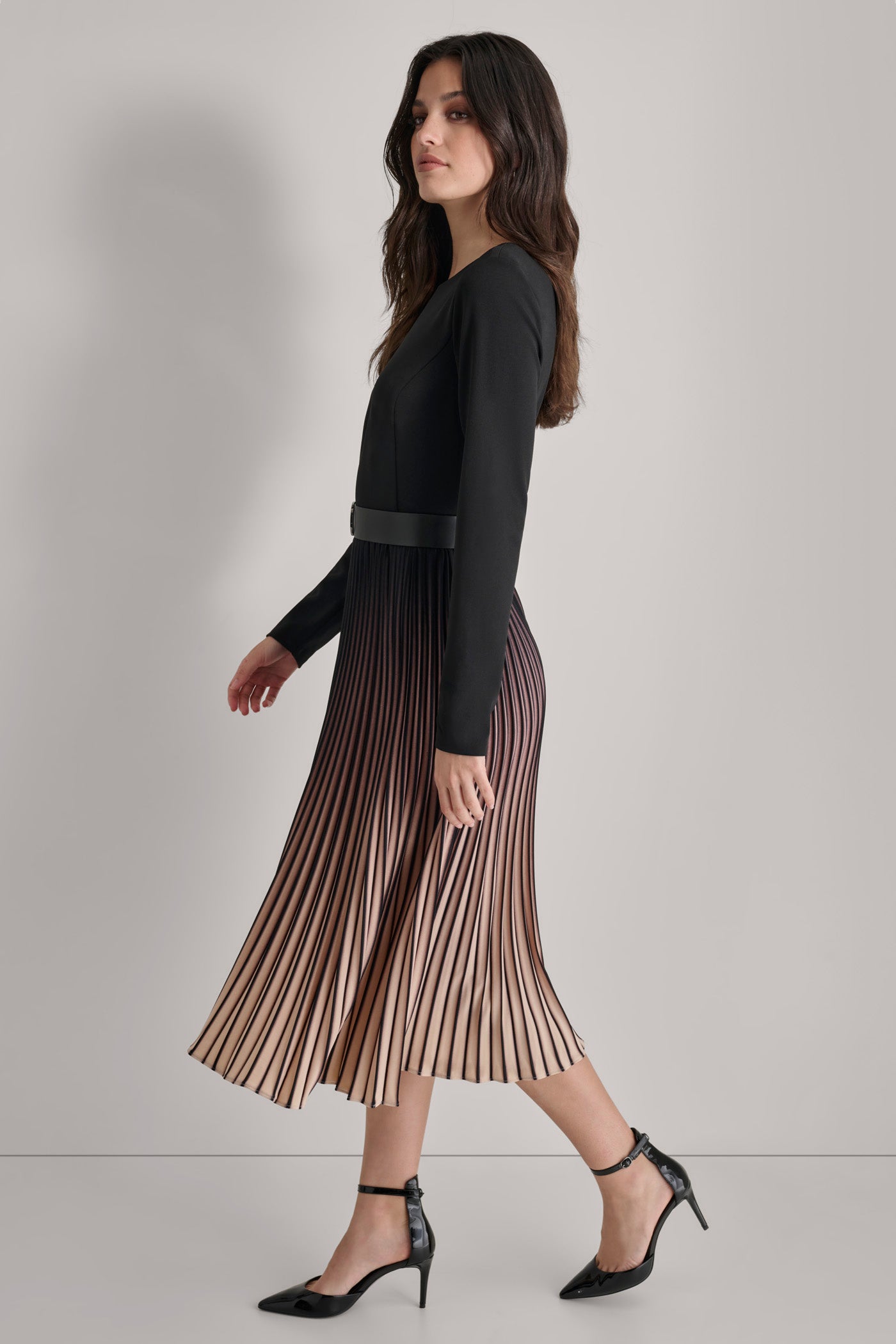 OMBRE PLEATED DRESS