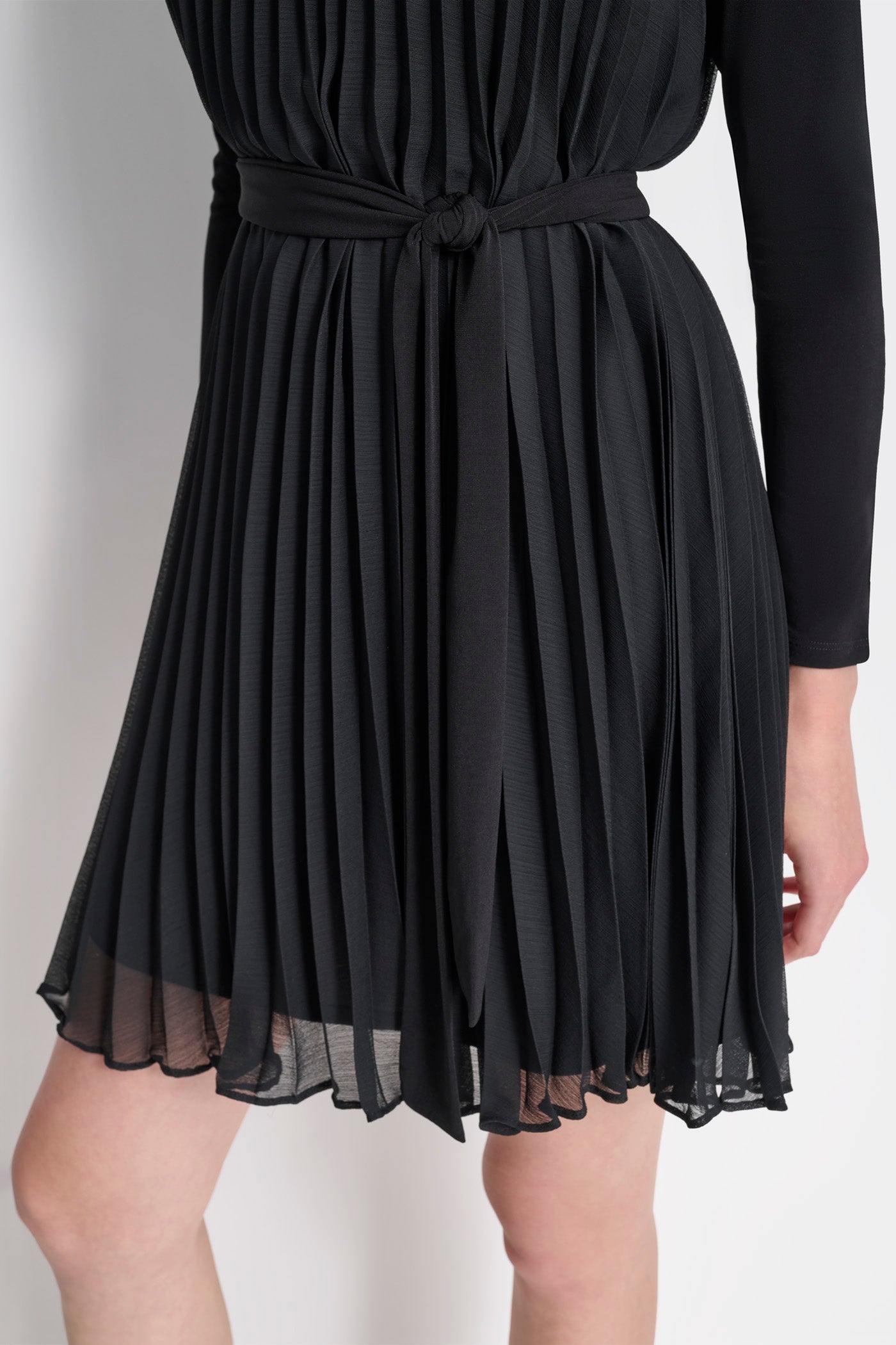 LONG SLEEVE PLEATED DRESS DKNY