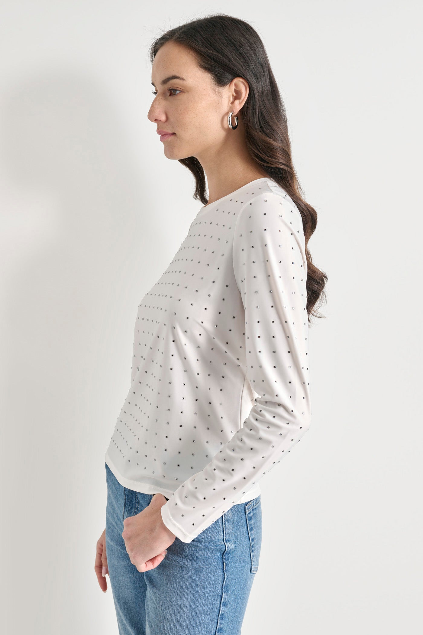 Studded Long Sleeve Top