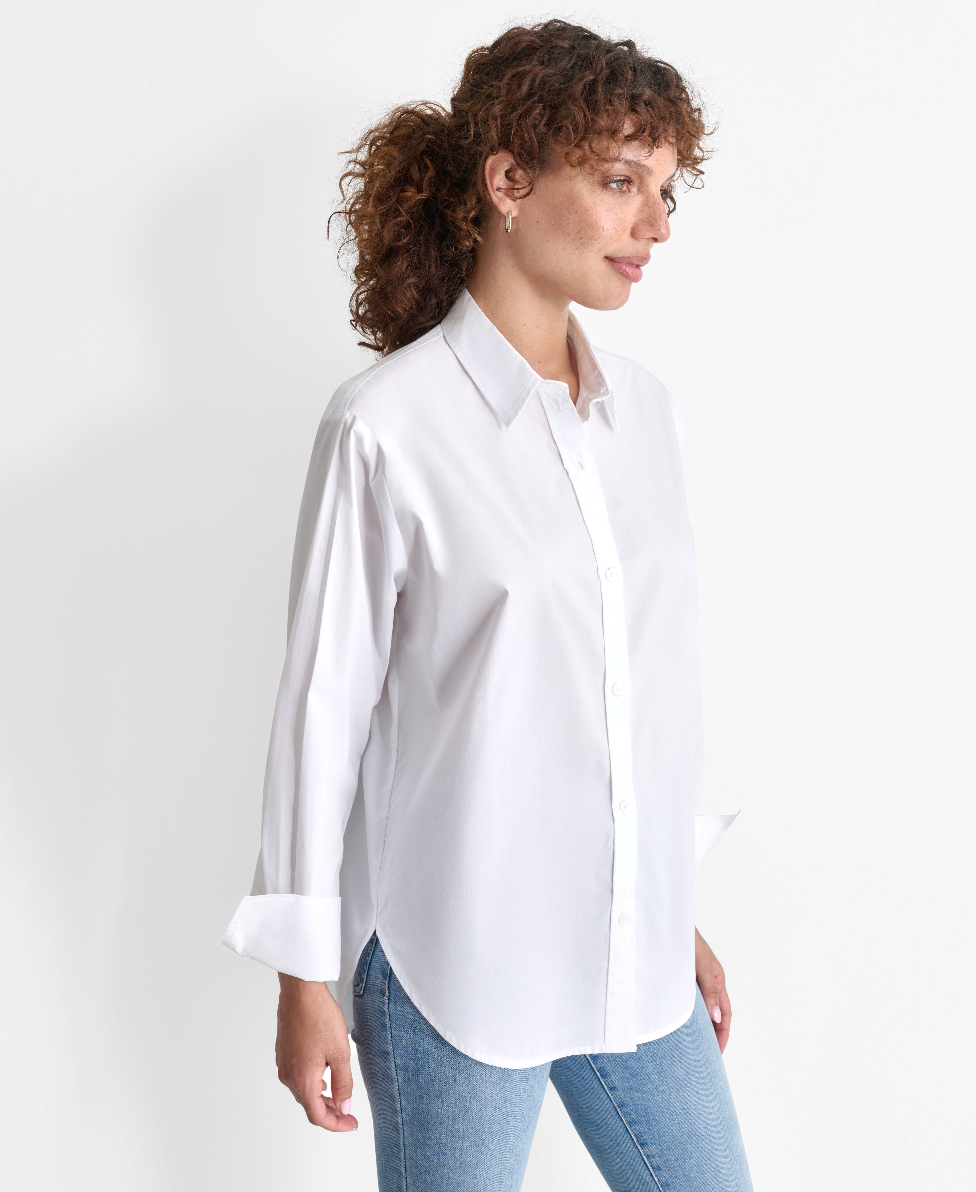 POPLIN BUTTON FRONT SHIRT