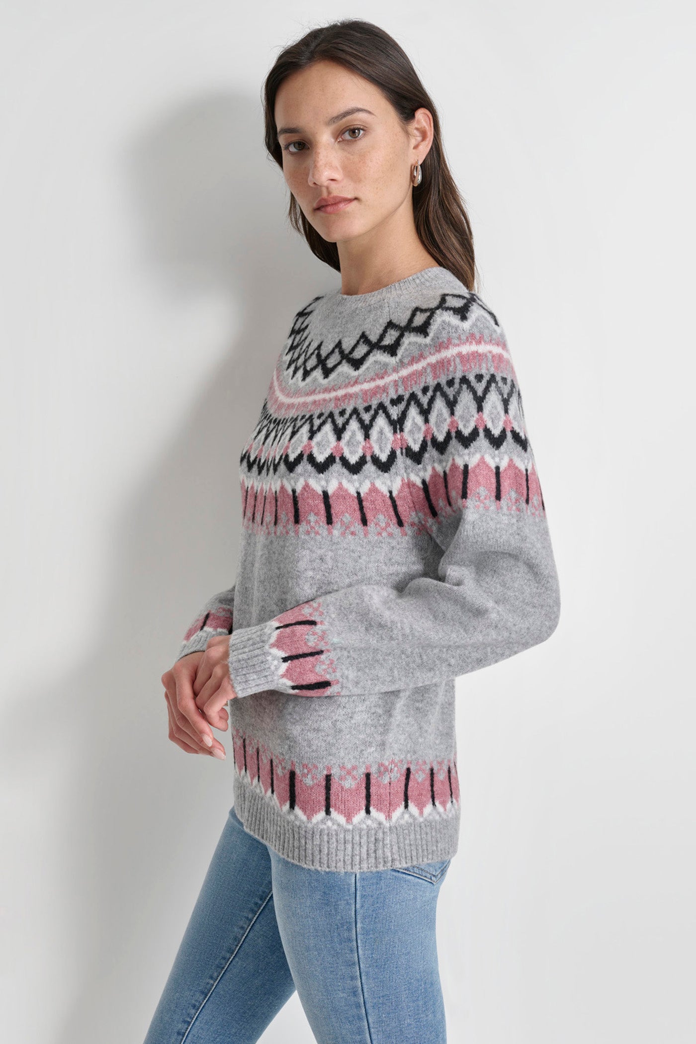 FAIRISLE LUREX RAGLAN SWEATER