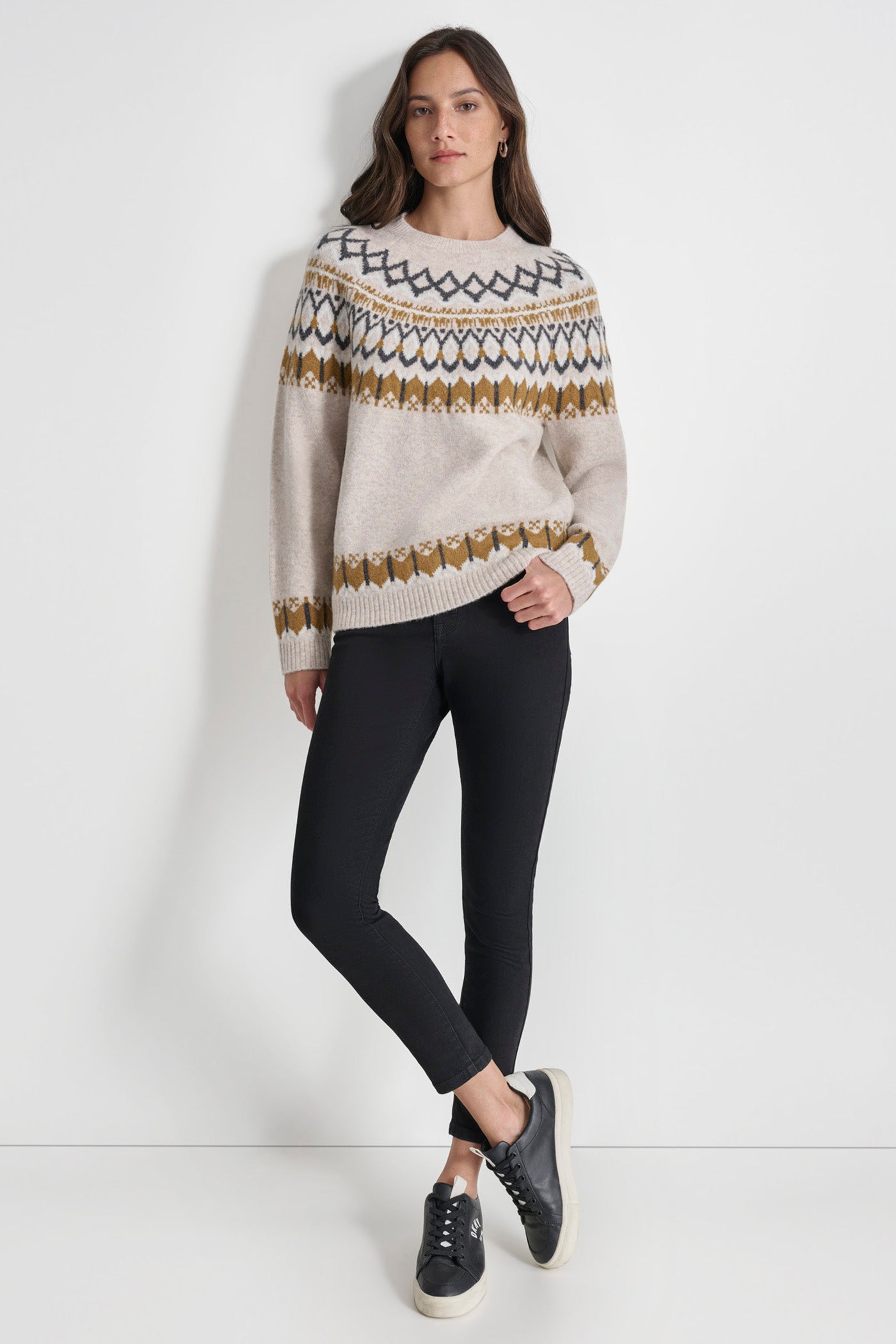 FAIRISLE LUREX RAGLAN SWEATER