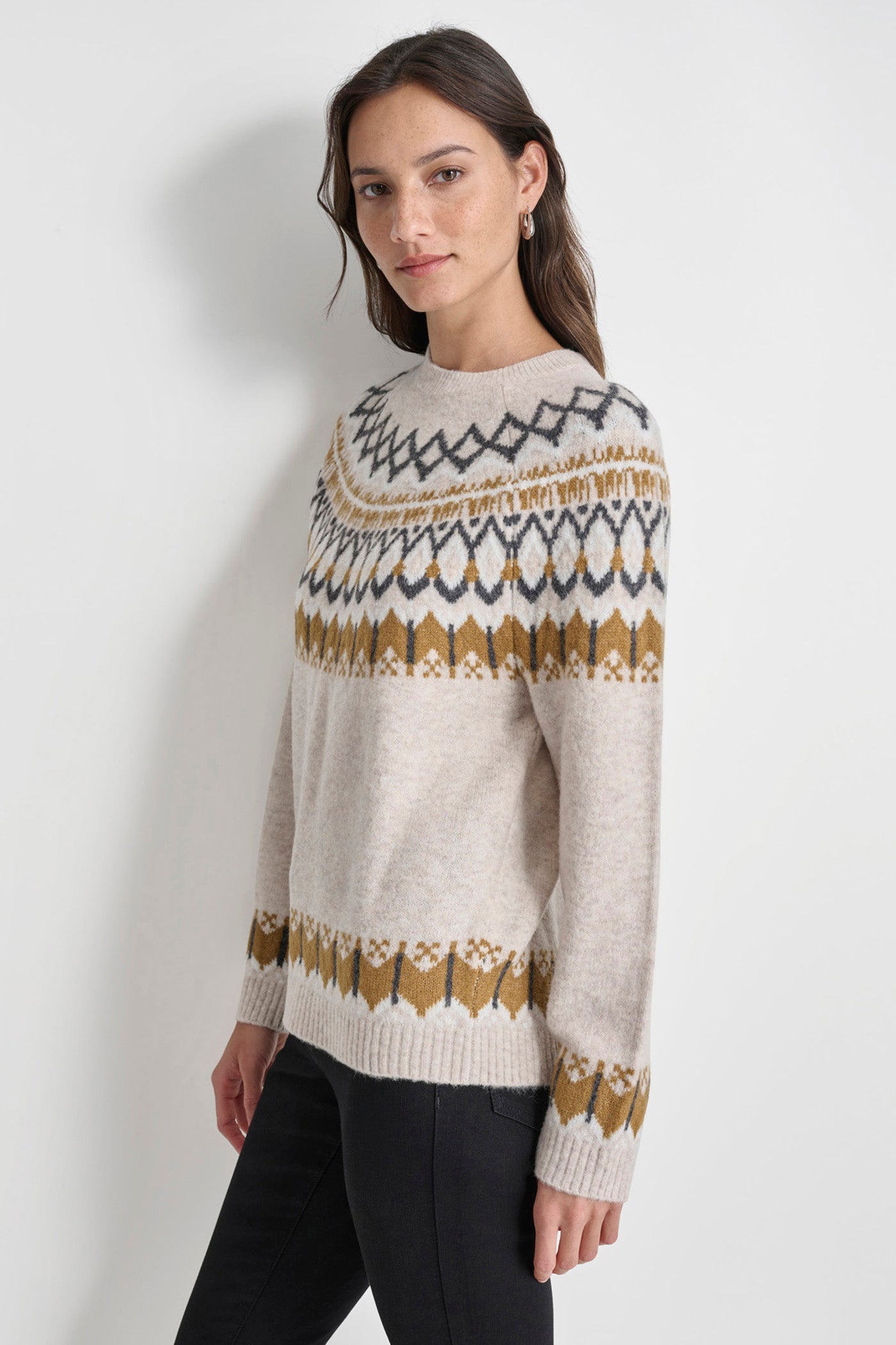 FAIRISLE LUREX RAGLAN SWEATER