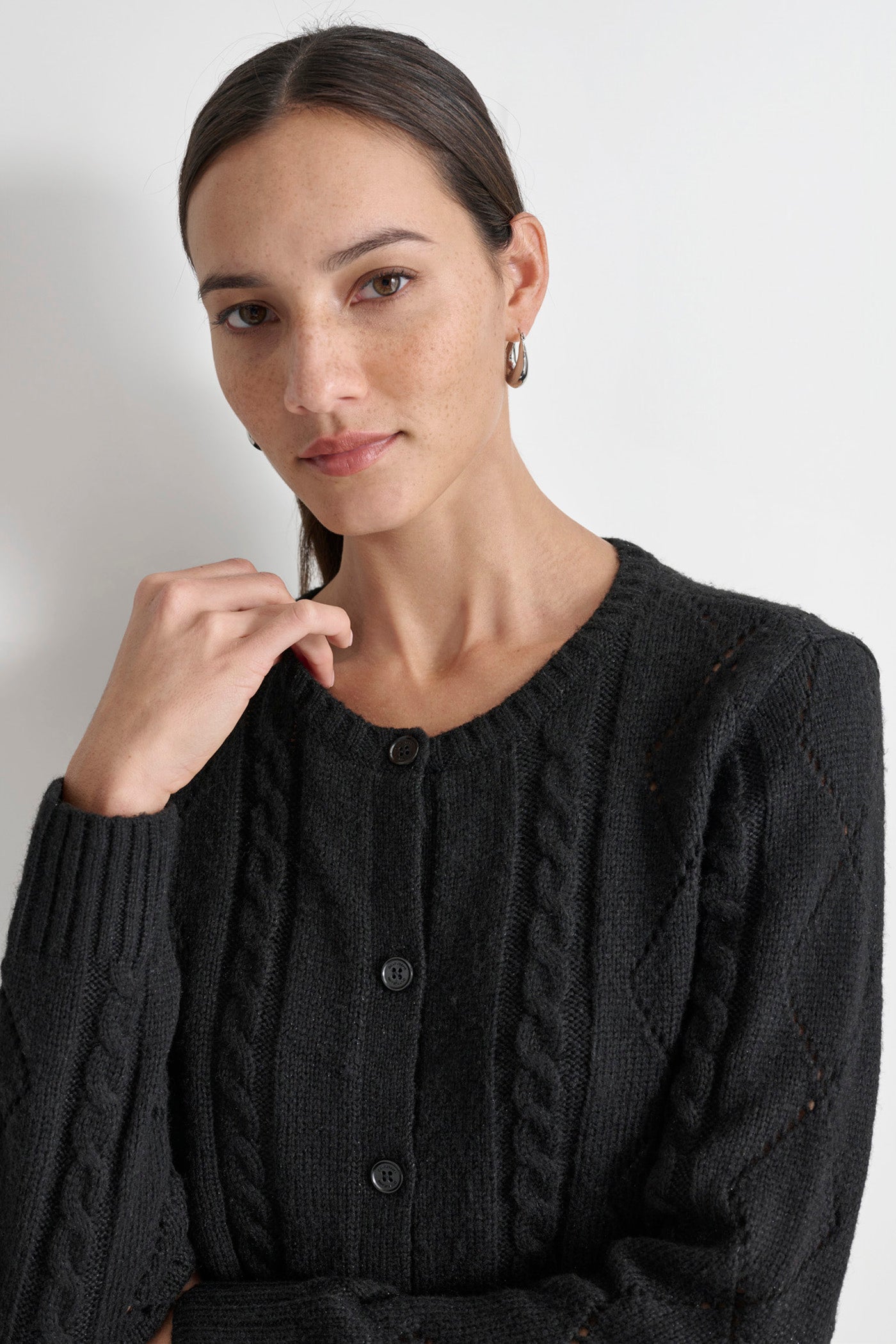 DIAMOND POINTELLE CARDIGAN