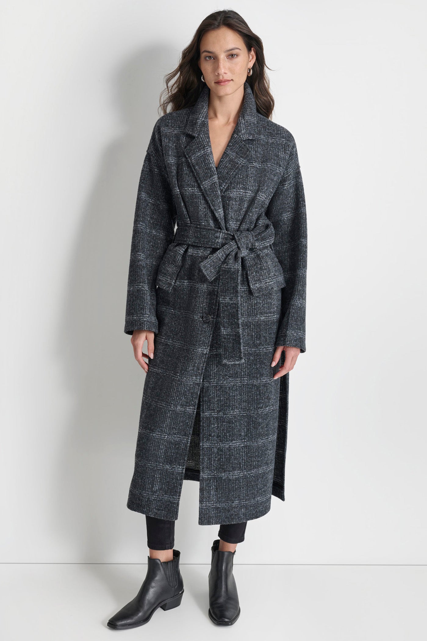 Dkny wrap coat best sale