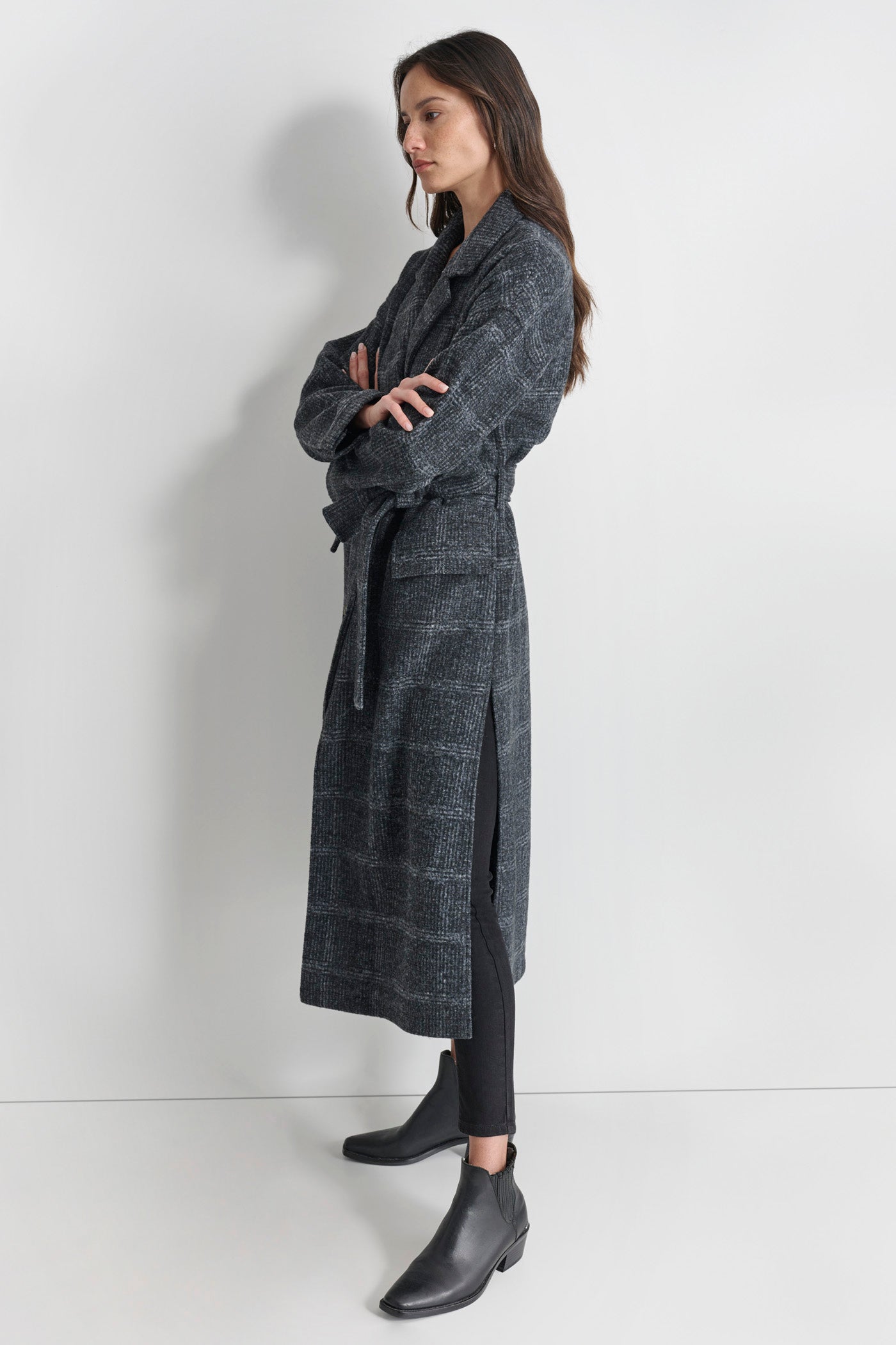 BELTED WOOL ROBE COAT