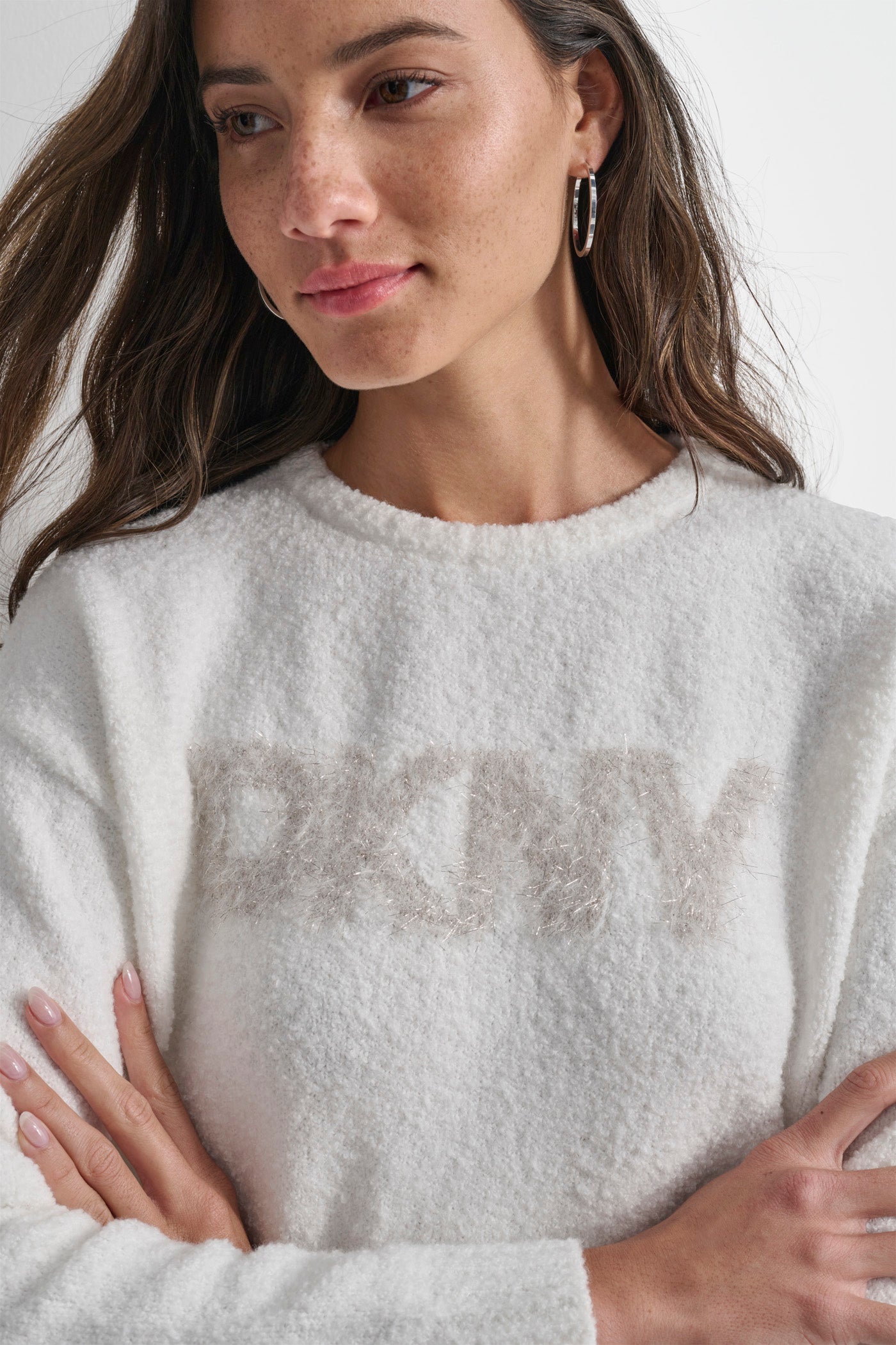 TINSEL LOGO BOUCLE SWEATER