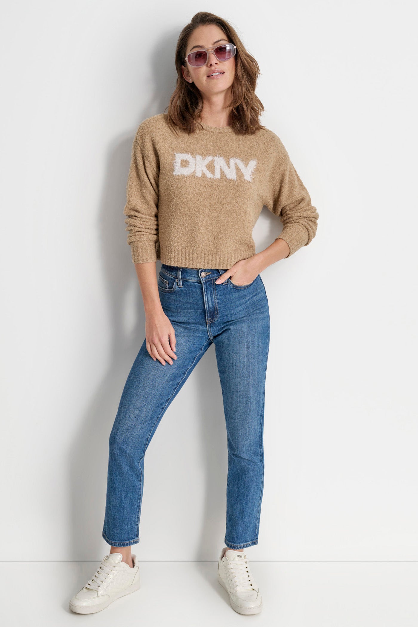 TINSEL LOGO BOUCLE SWEATER