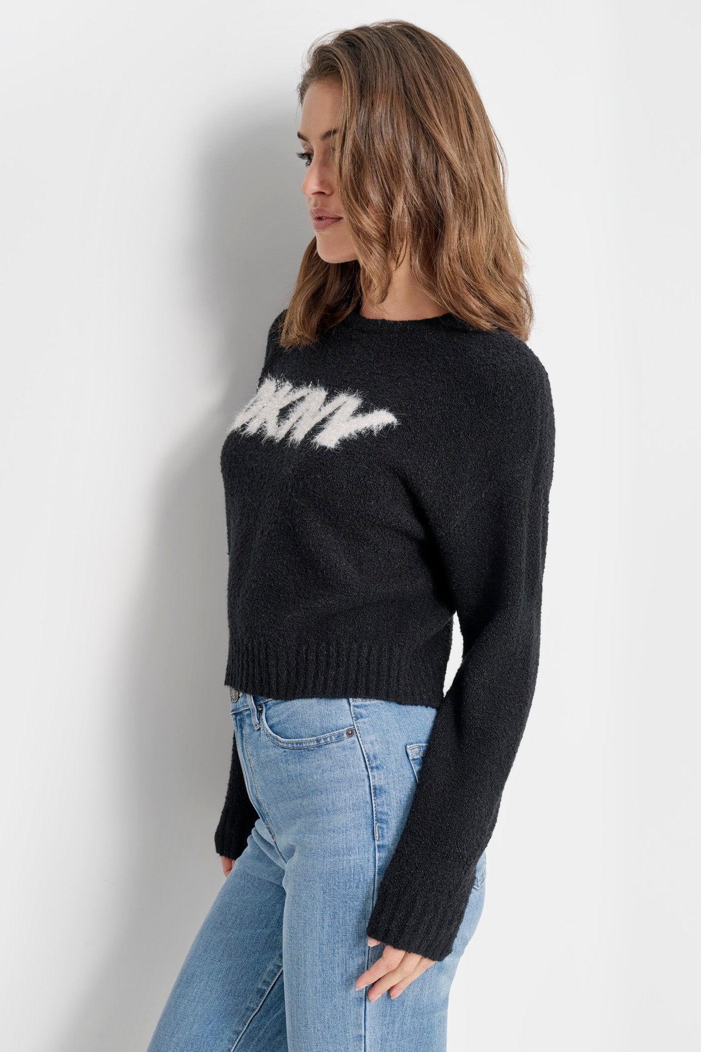 TINSEL LOGO BOUCLE SWEATER