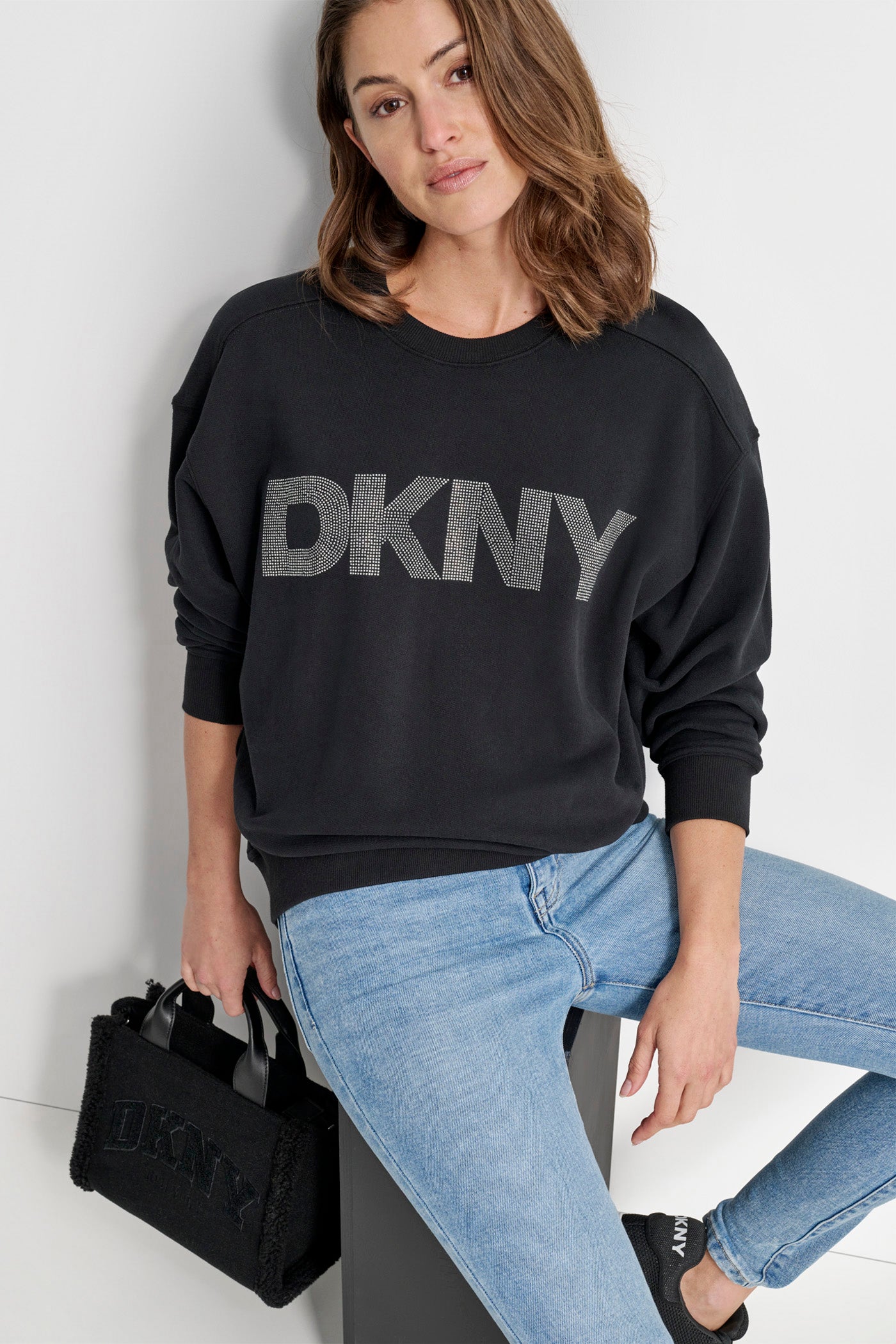 STUDDED DKNY SWEATSHIRT