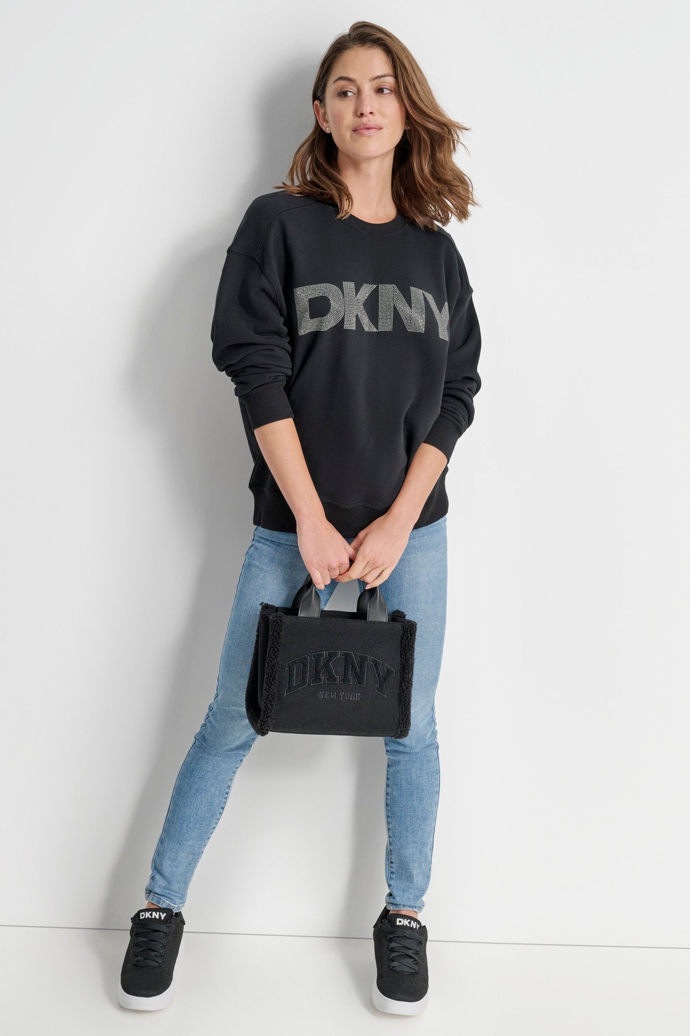 Dkny black sweatshirt best sale