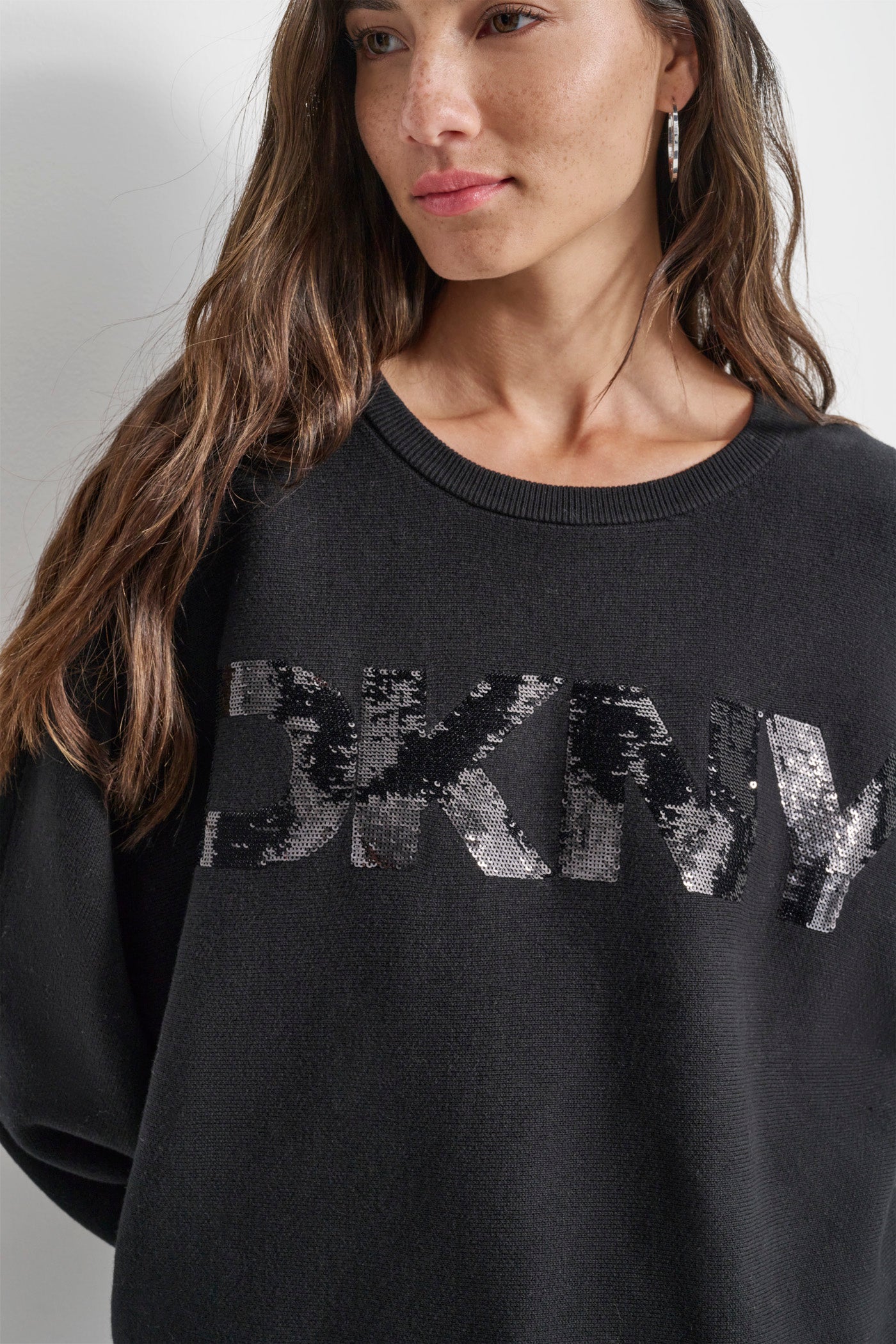 SEQUIN LOGO SWEATER