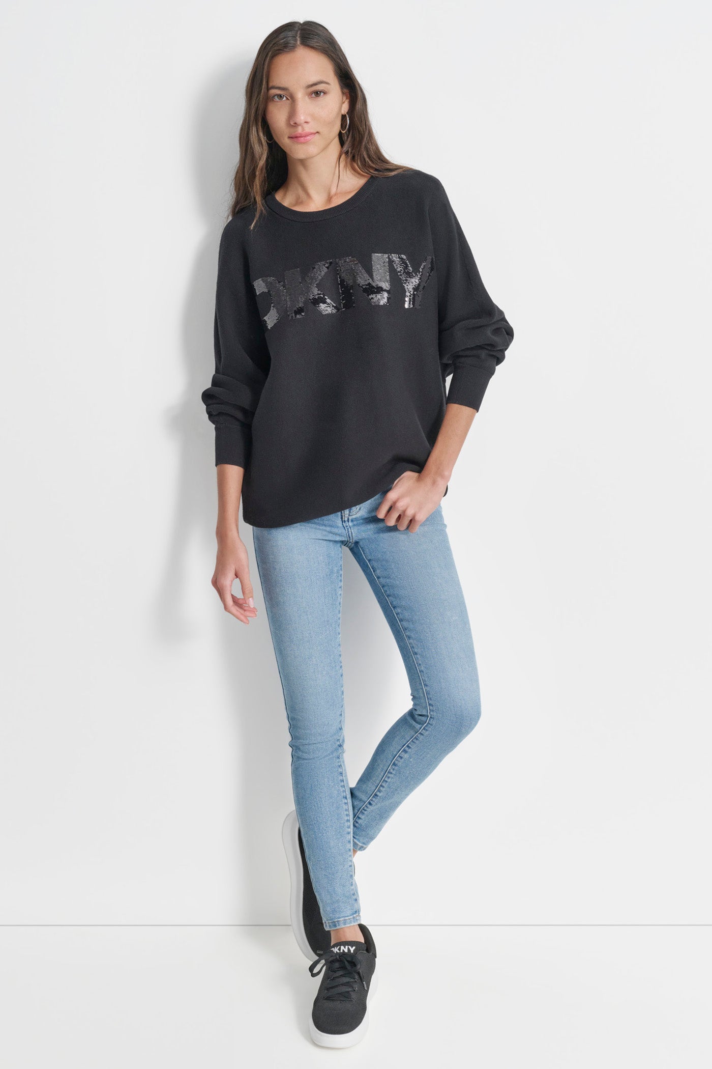 SEQUIN LOGO SWEATER