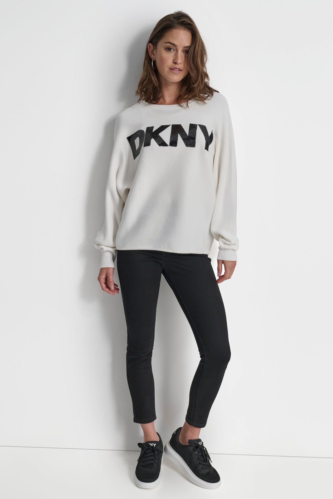 SEQUIN LOGO SWEATER