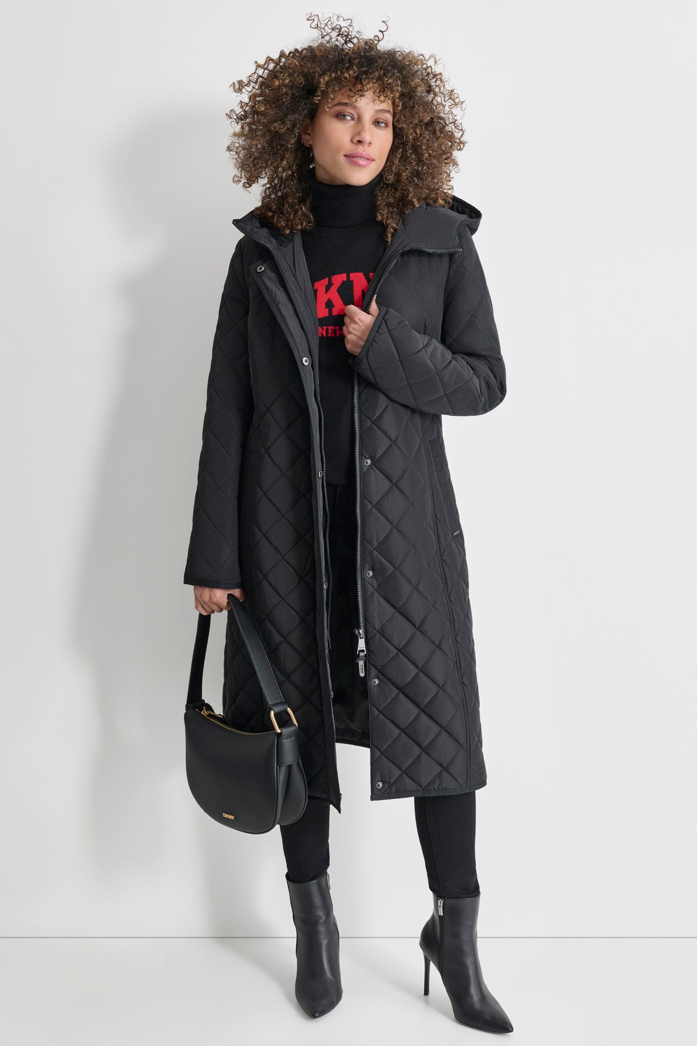 Dkny black trench coat online