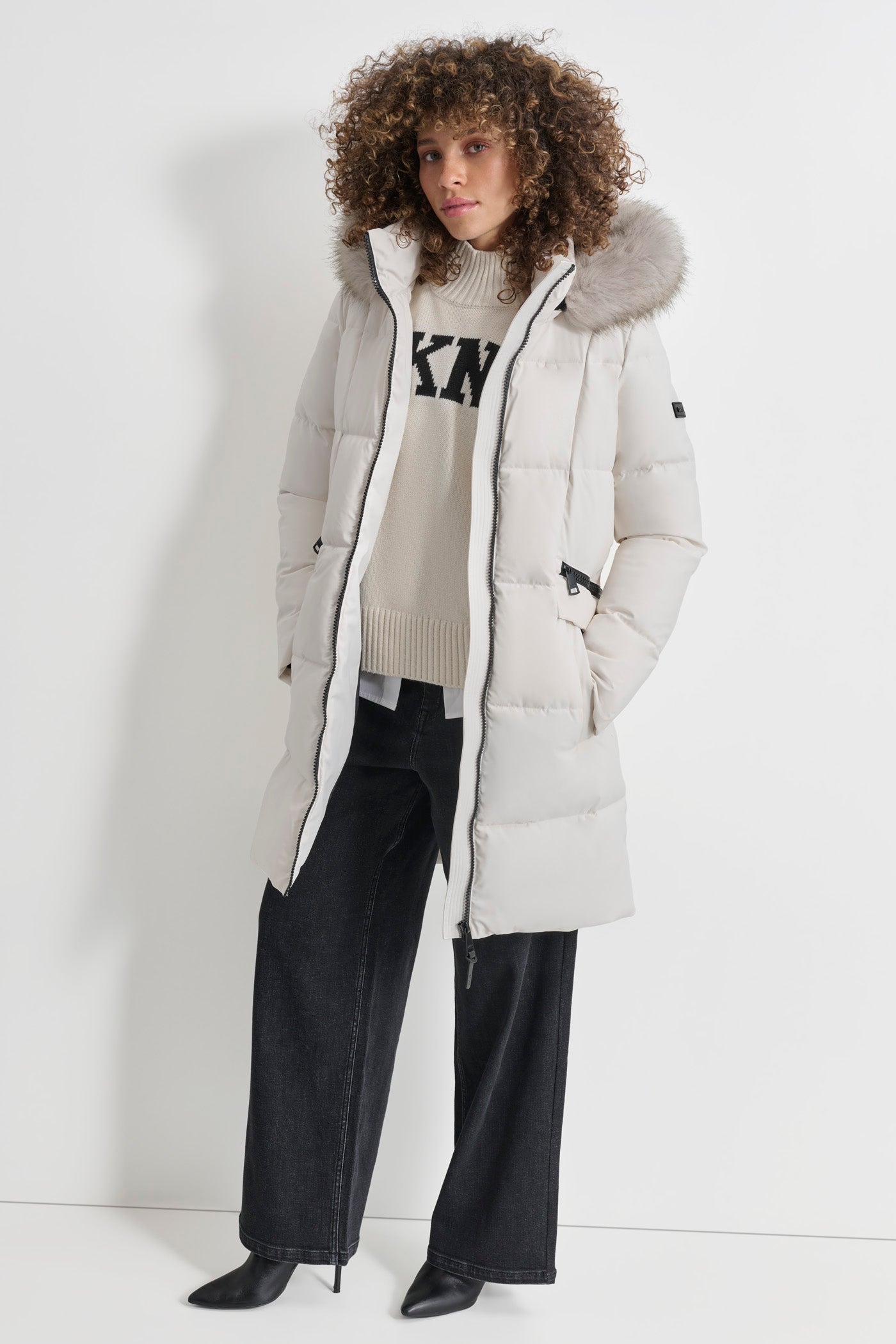 Long Puffer With Double Pockets DKNY