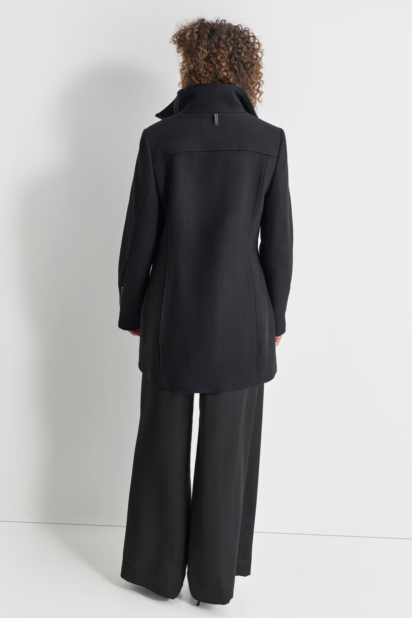 WOOL COAT WITH ZIPPER DETAIL DKNY