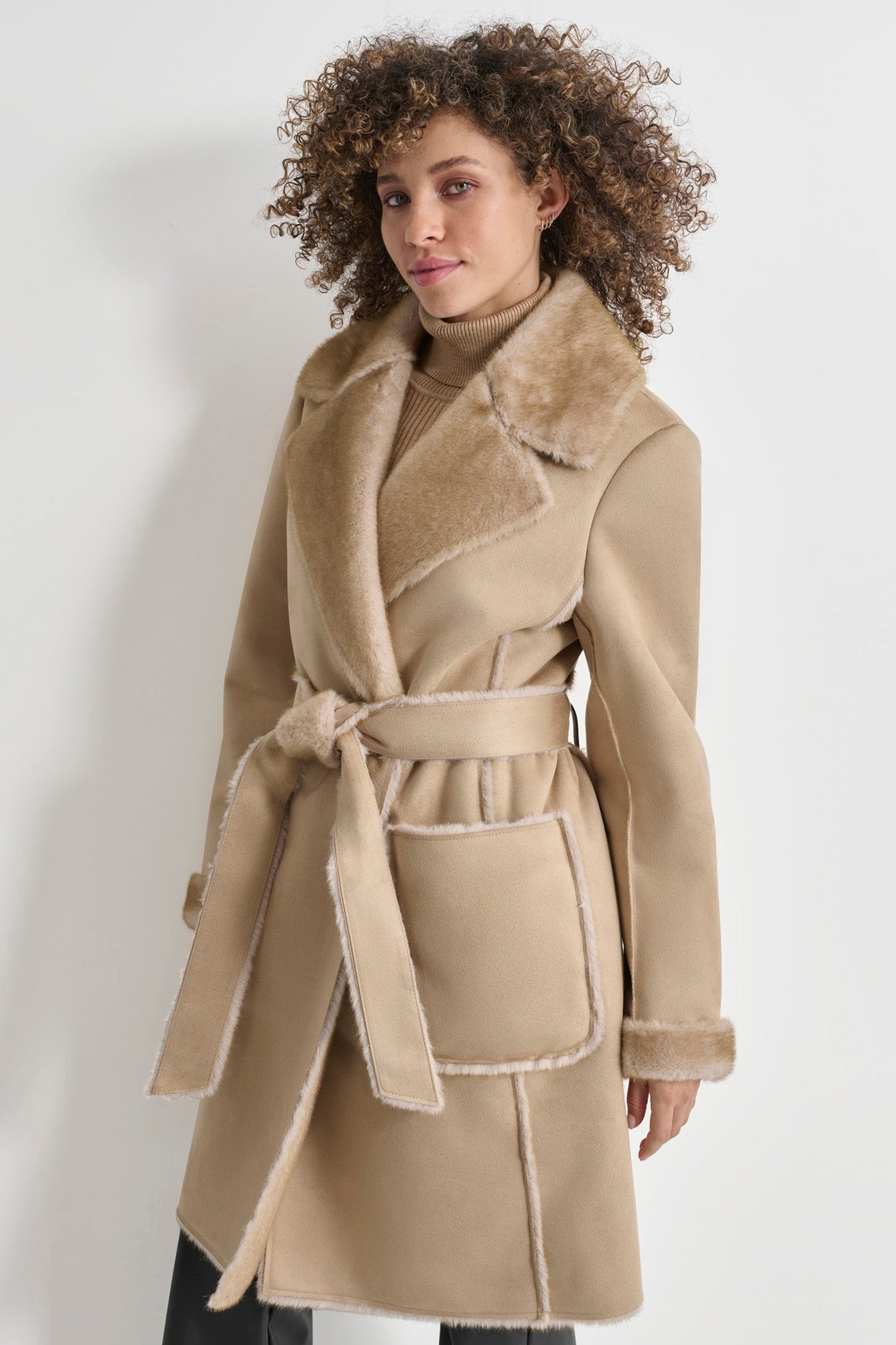 MINK BONDED SUEDE COAT