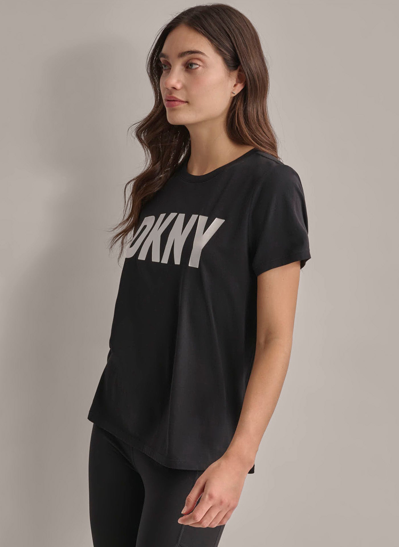 EXPLODED LOGO CREW NECK TEE DKNY