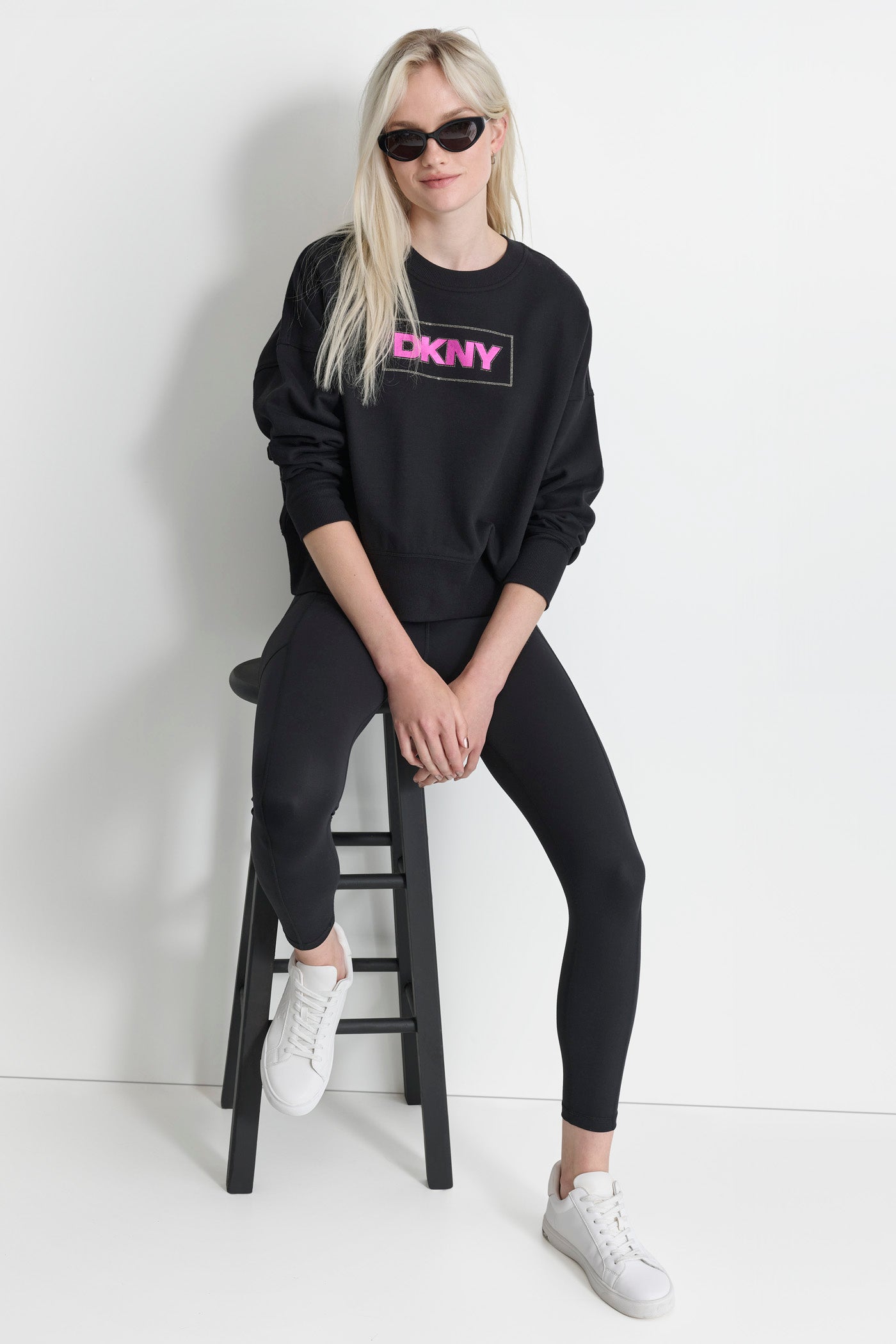 RHINESTONE LOGO CREW NECK