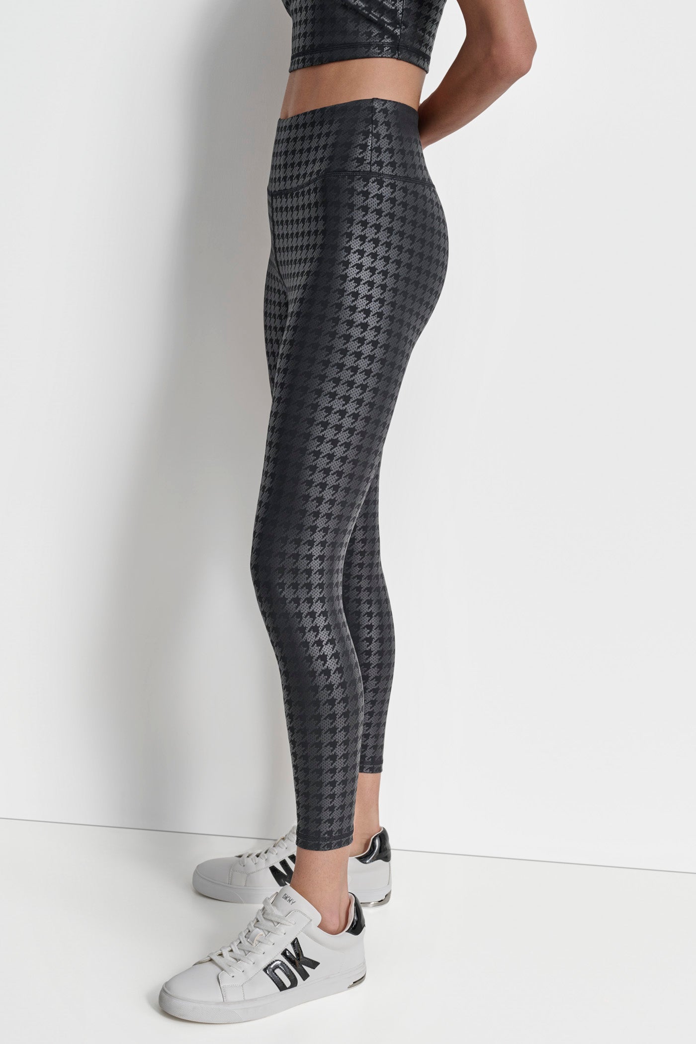 HOUNDSTOOTH FOIL HIGH WAIST LEGGINGS