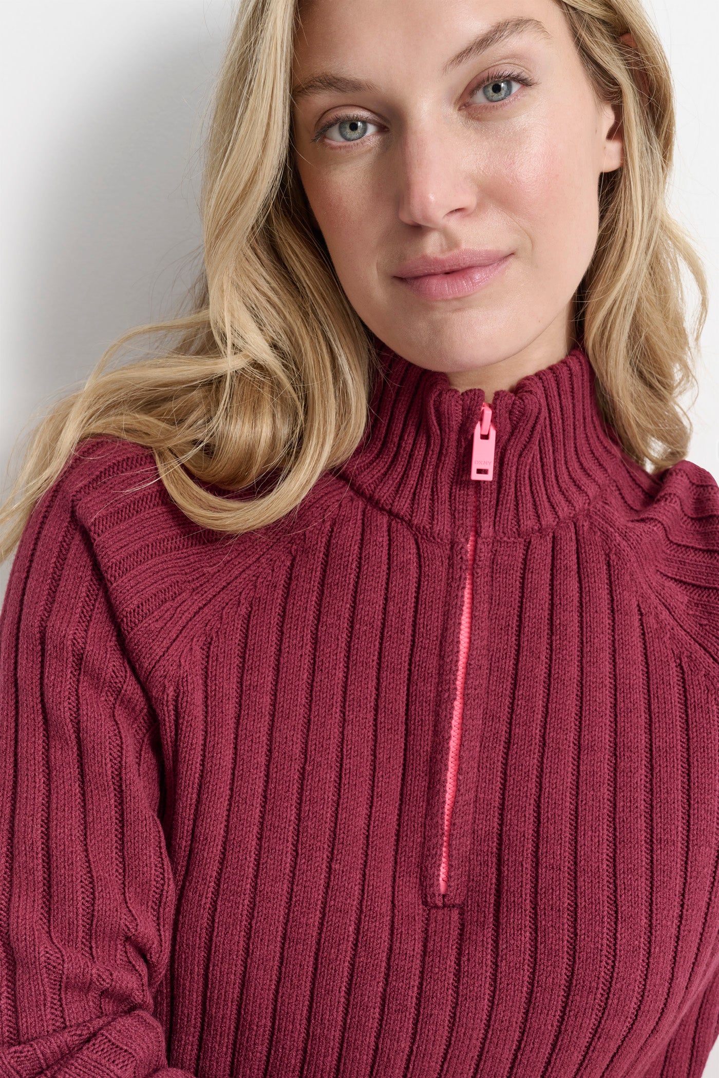 HALF ZIP MOCK NECK SWEATER