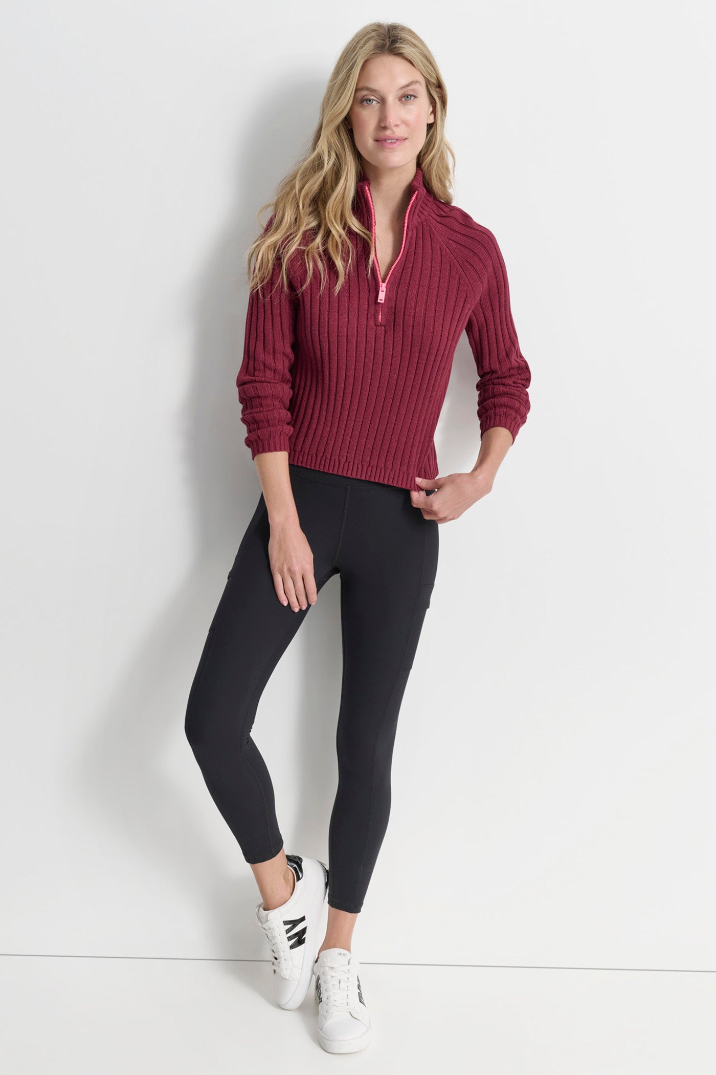 HALF ZIP MOCK NECK SWEATER