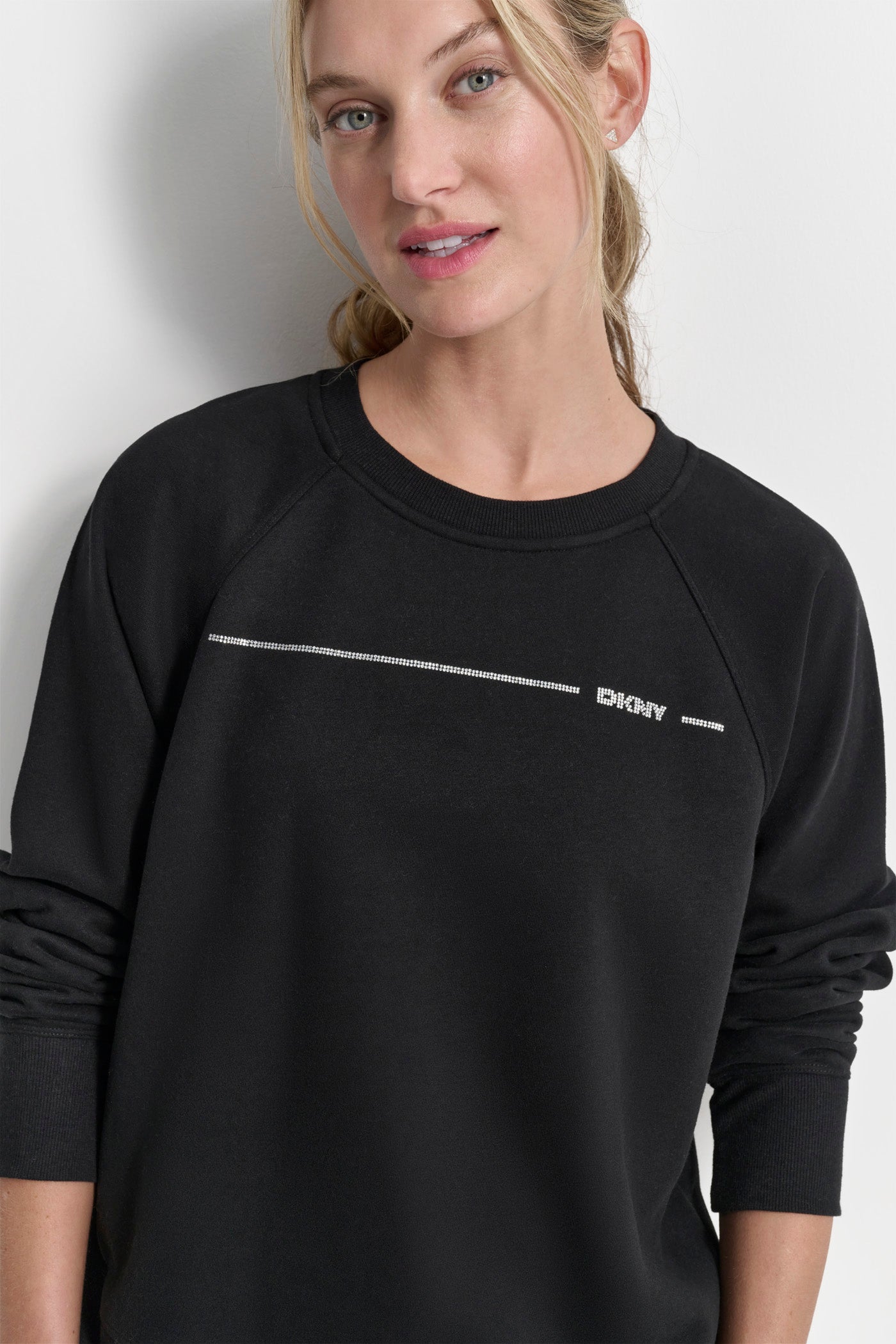 RHINESTONE STRIPE LOGO PULLOVER