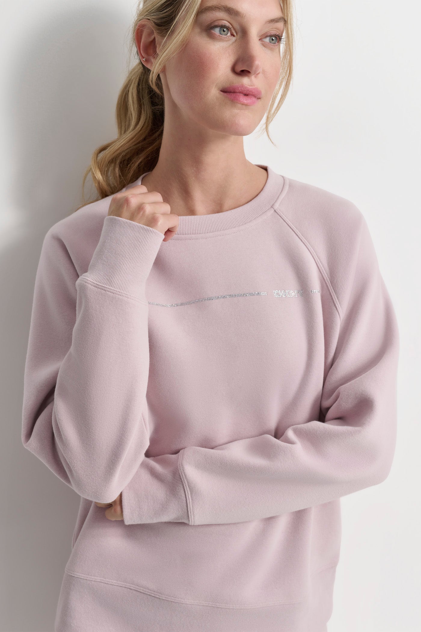 RHINESTONE STRIPE LOGO PULLOVER