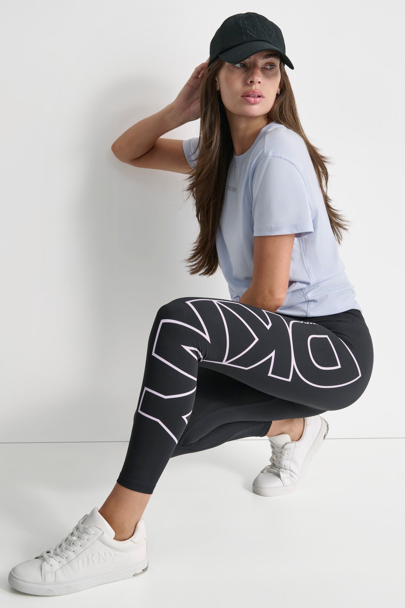 HIGH WAIST 7 8 EXPLODED LOGO LEGGINGS DKNY