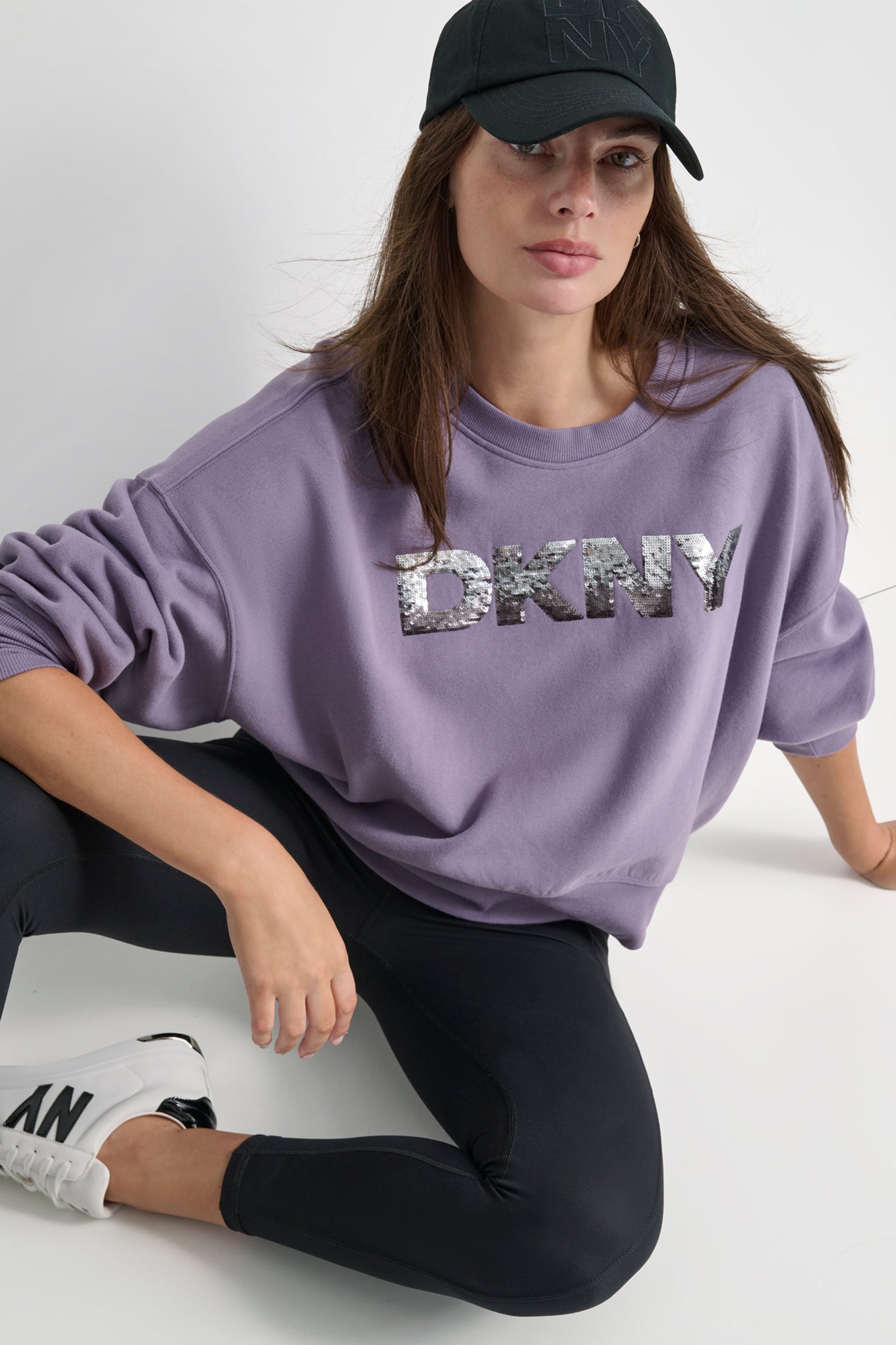 OMBRE SEQUIN LOGO SLEEVE PULLOVER