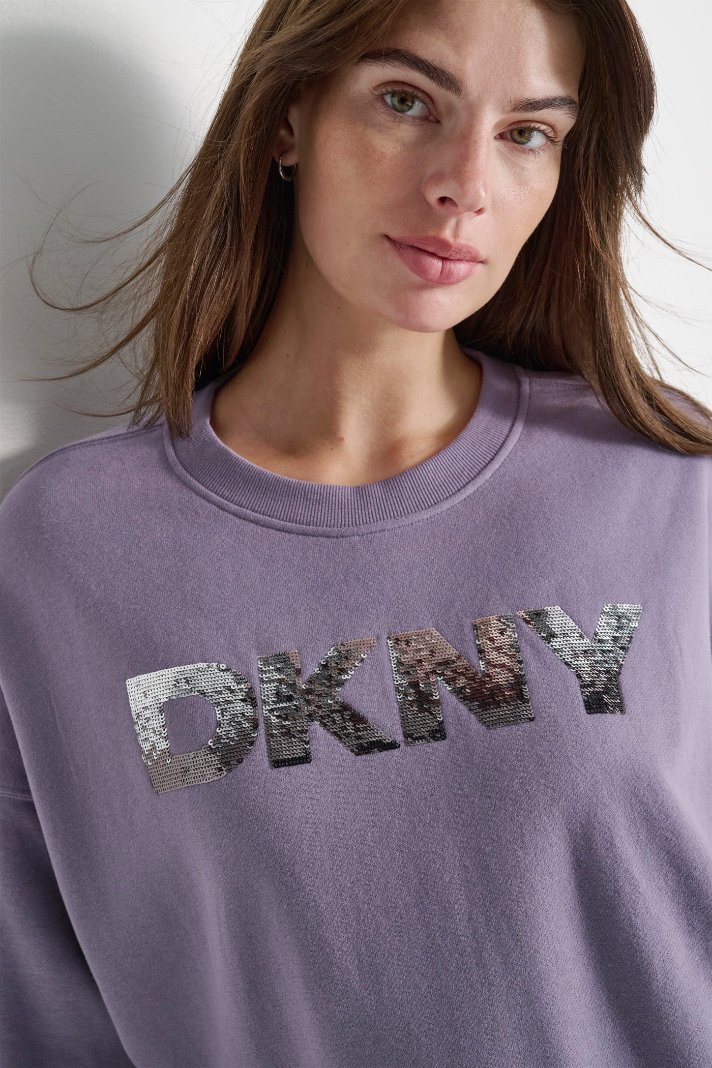 OMBRE SEQUIN LOGO SLEEVE PULLOVER