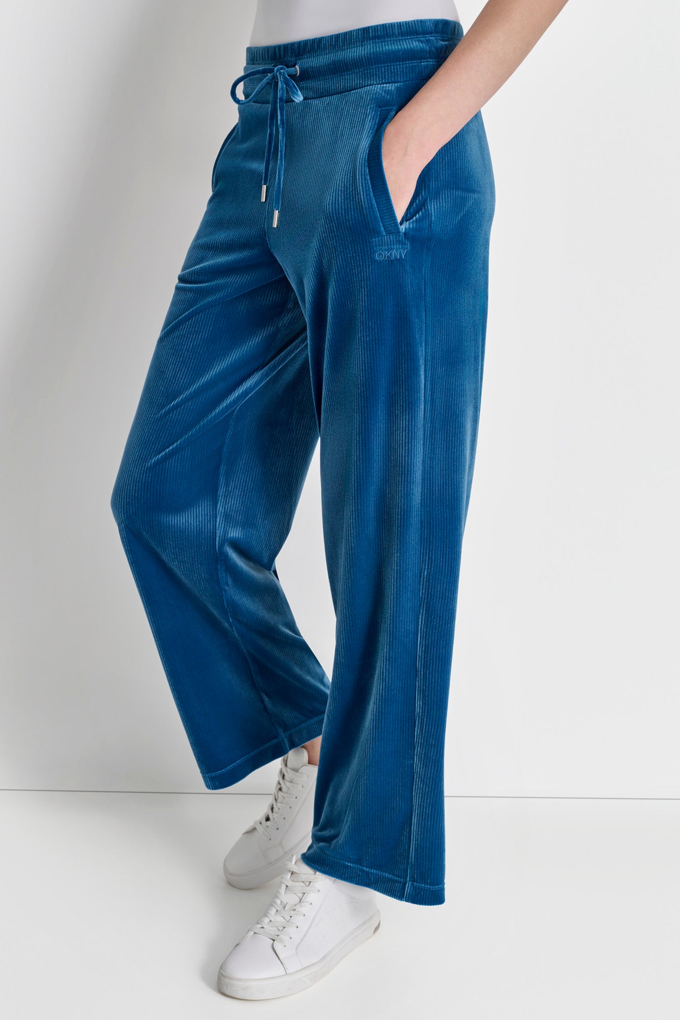 PLATINUM VELOUR RIB WIDE LEG PANT