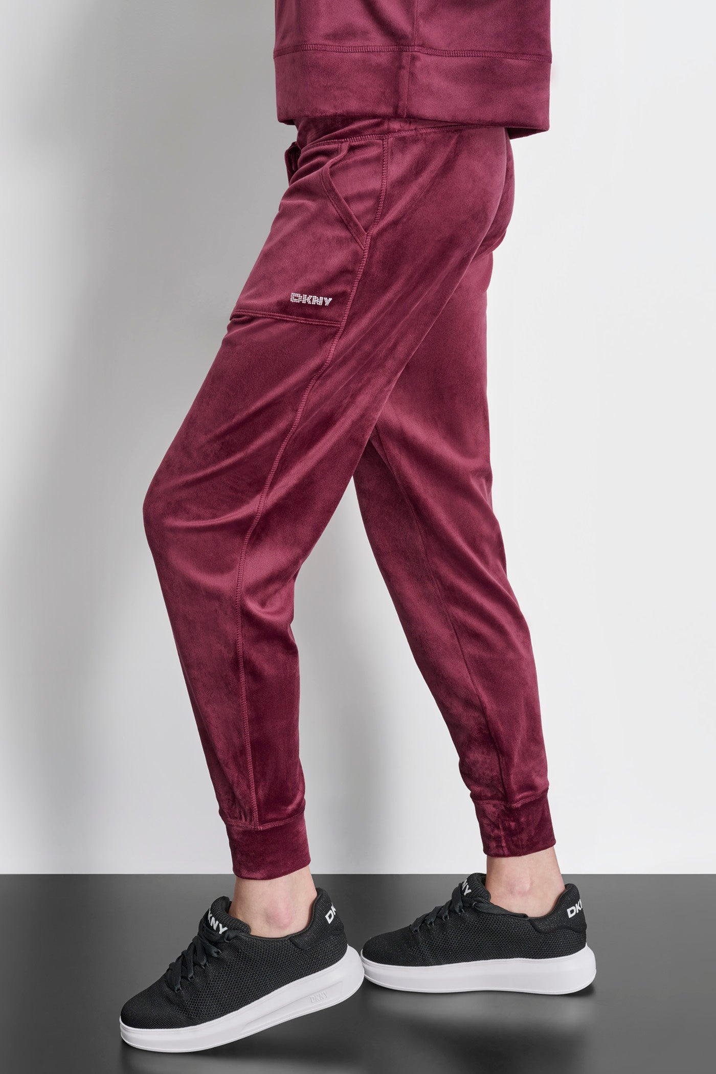 PLATINUM VELOUR RHINESTONE LOGO JOGGER