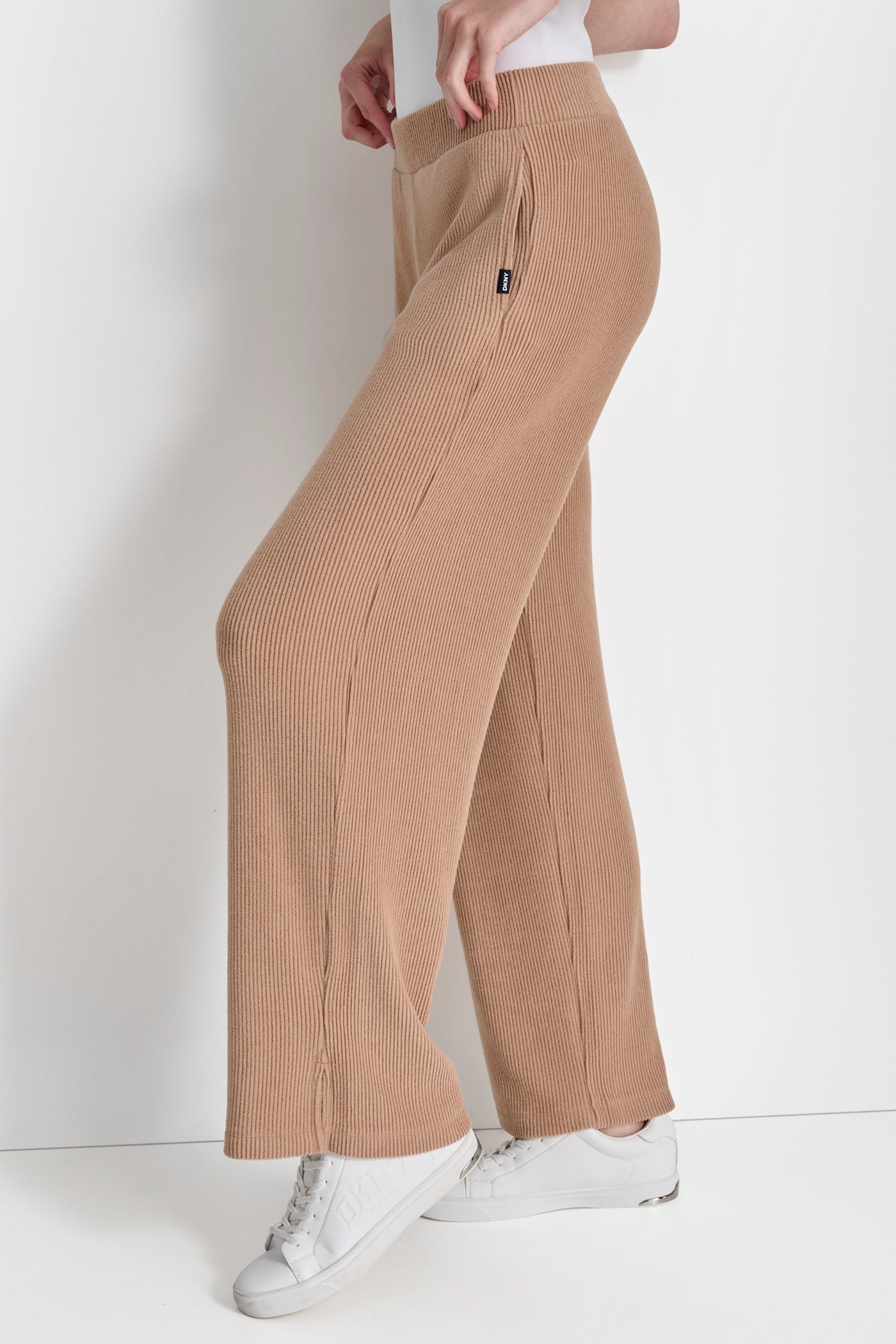 BRUSHED RIB KNIT STRAIGHT LEG PANT