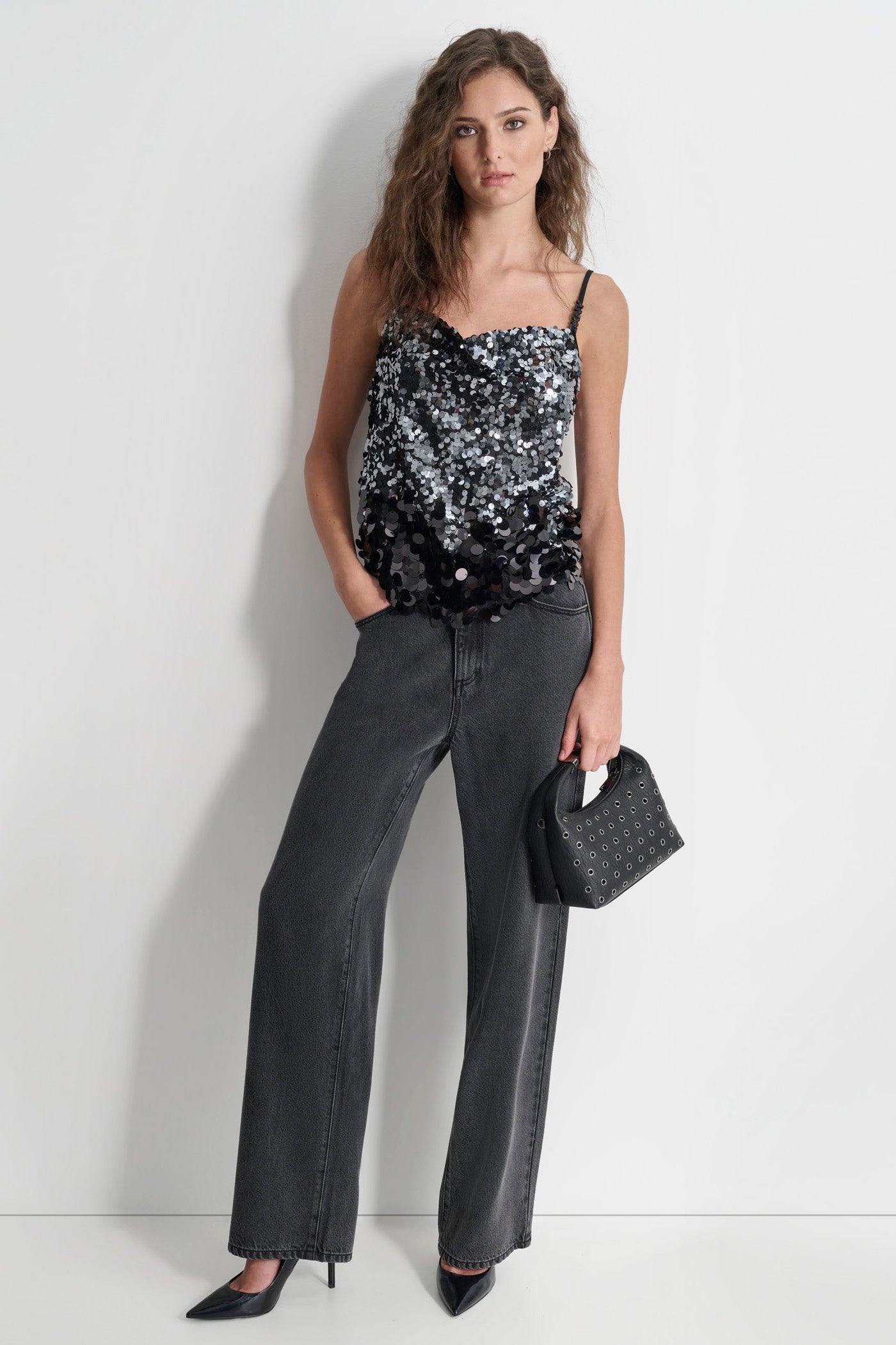 MULTI SCALE SEQUIN TOP