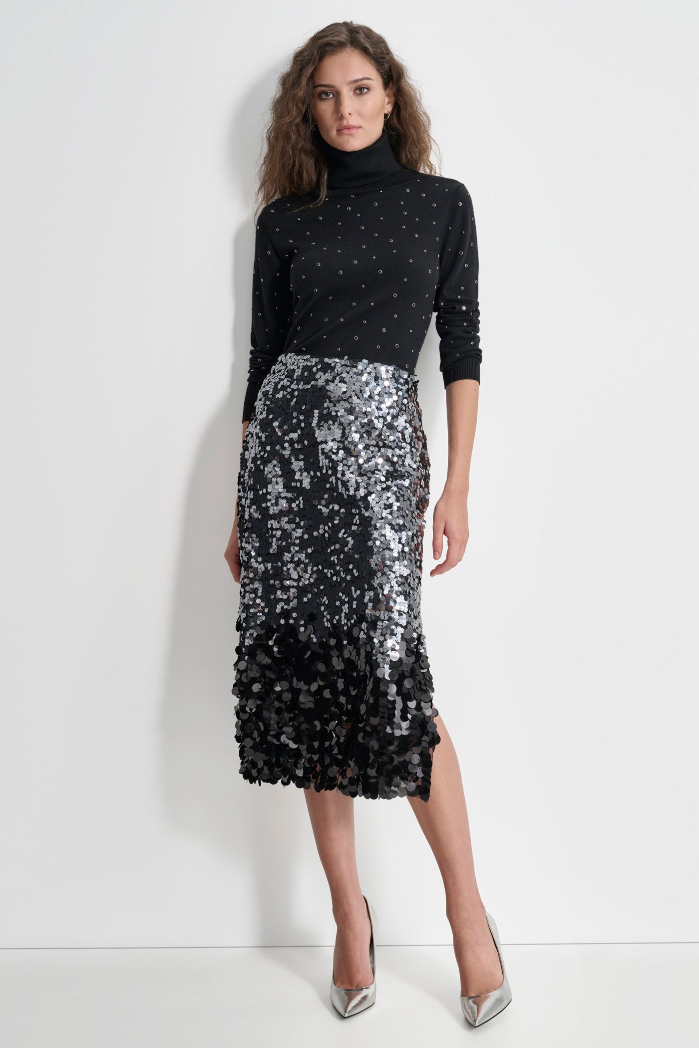 MULTI SCALE SEQUIN SKIRT