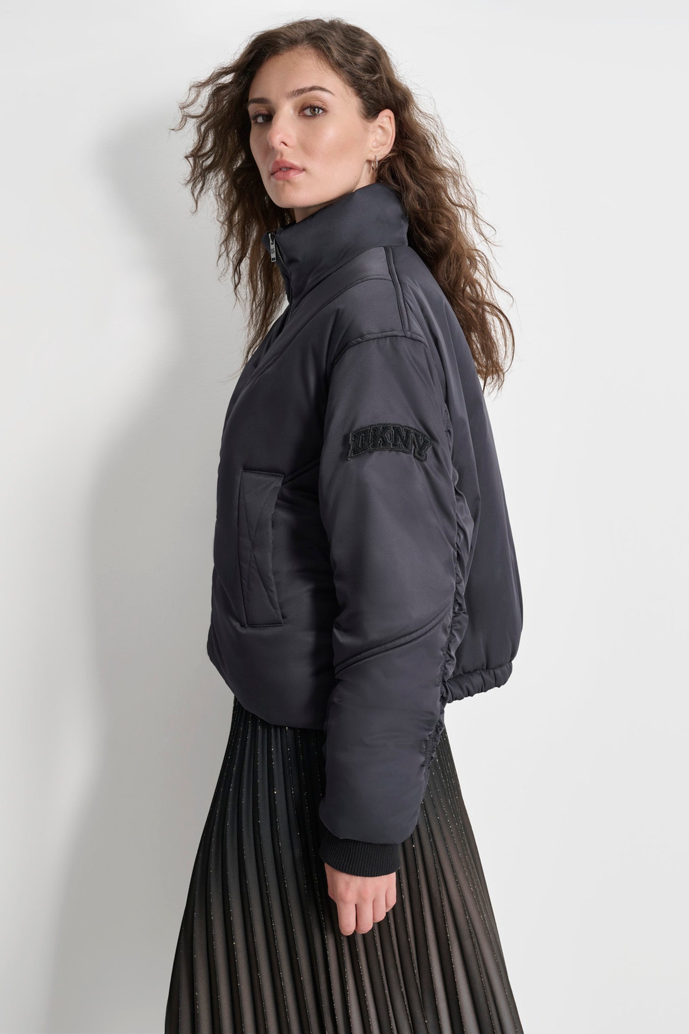 COATED SATIN PUFFER