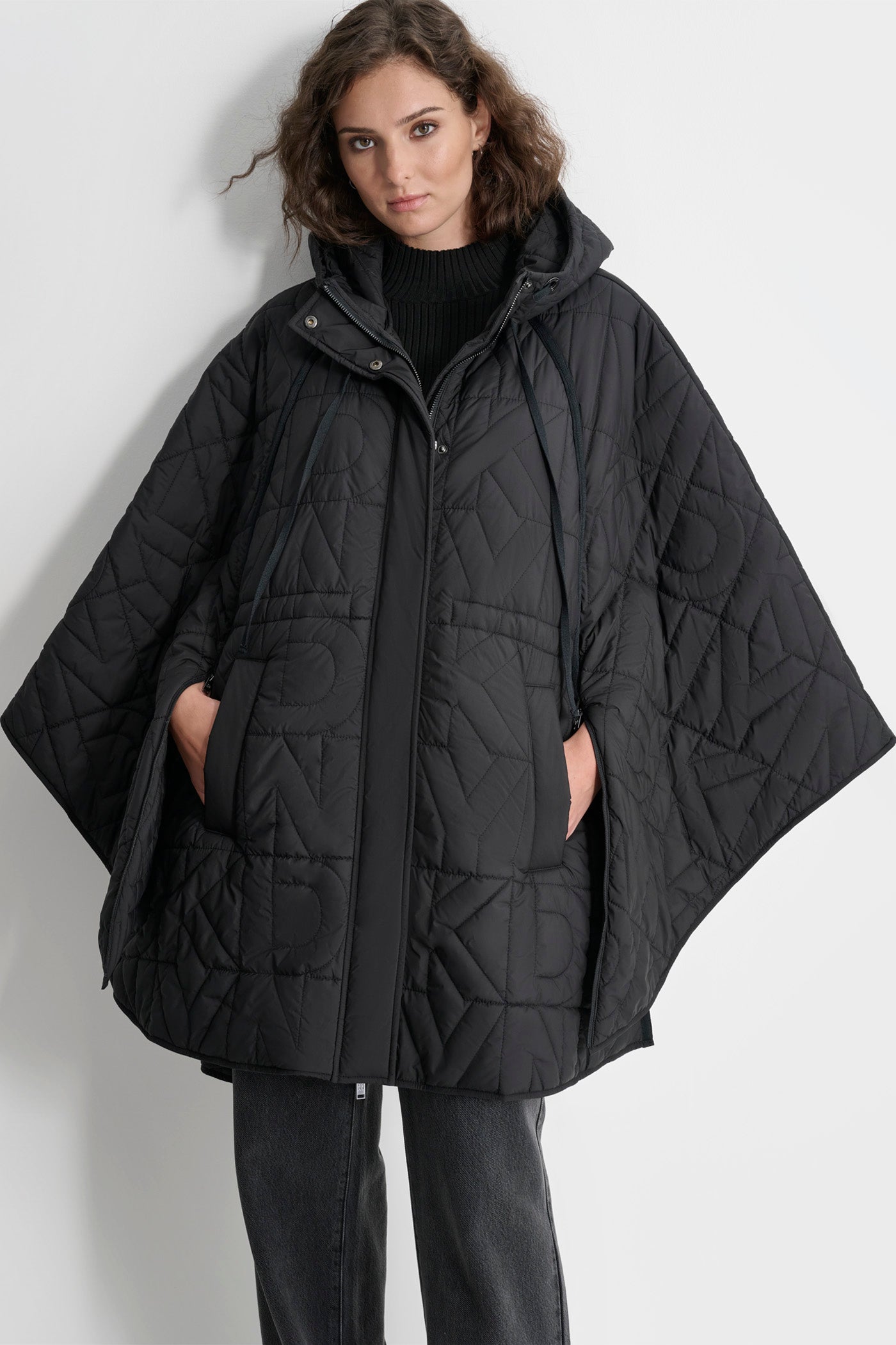 QUILTED LOGO OVERSIZED COAT