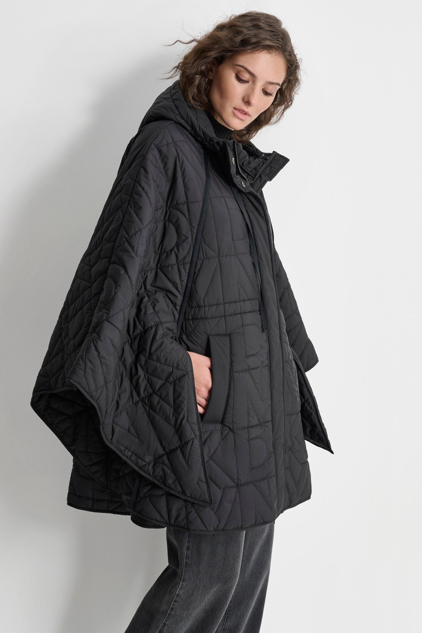 QUILTED LOGO OVERSIZED COAT