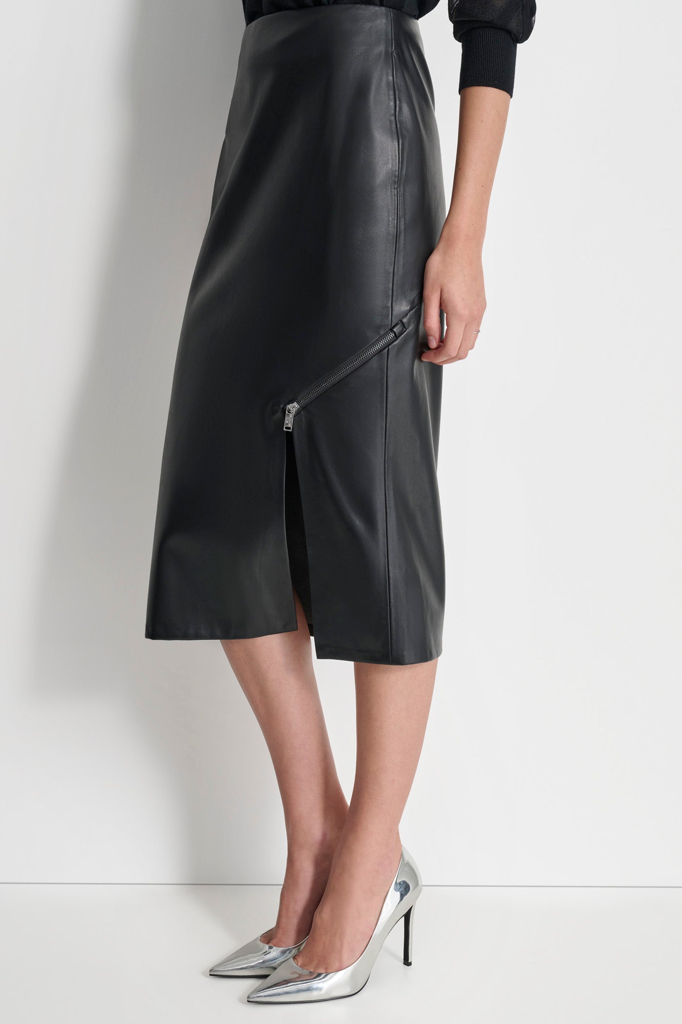 Dkny leather pencil skirt best sale