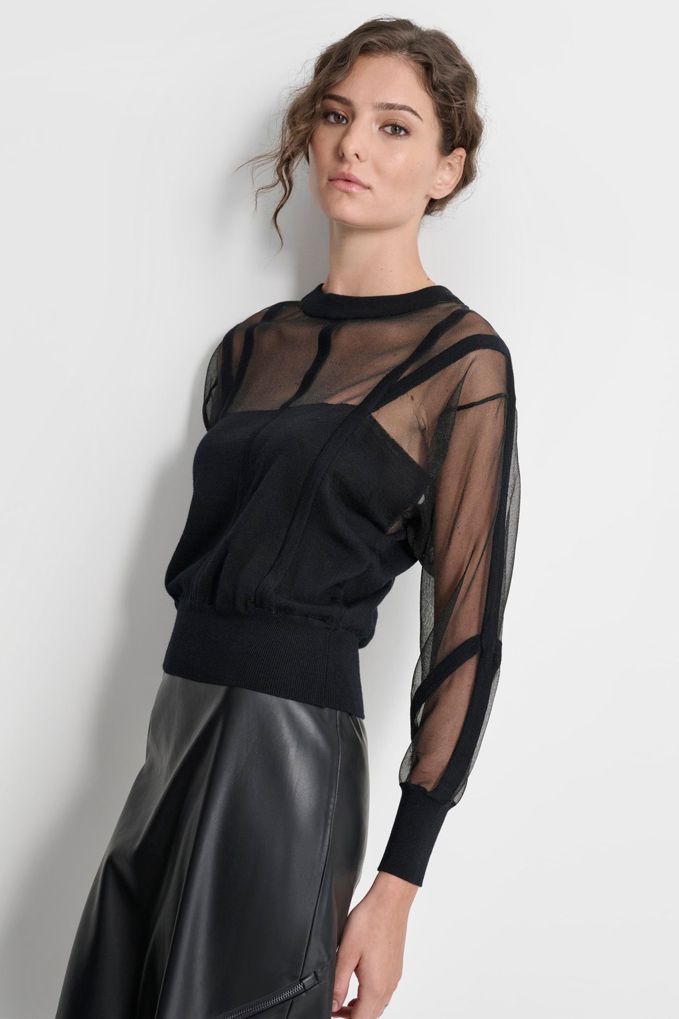 CORSET SEAM SHEER TOP