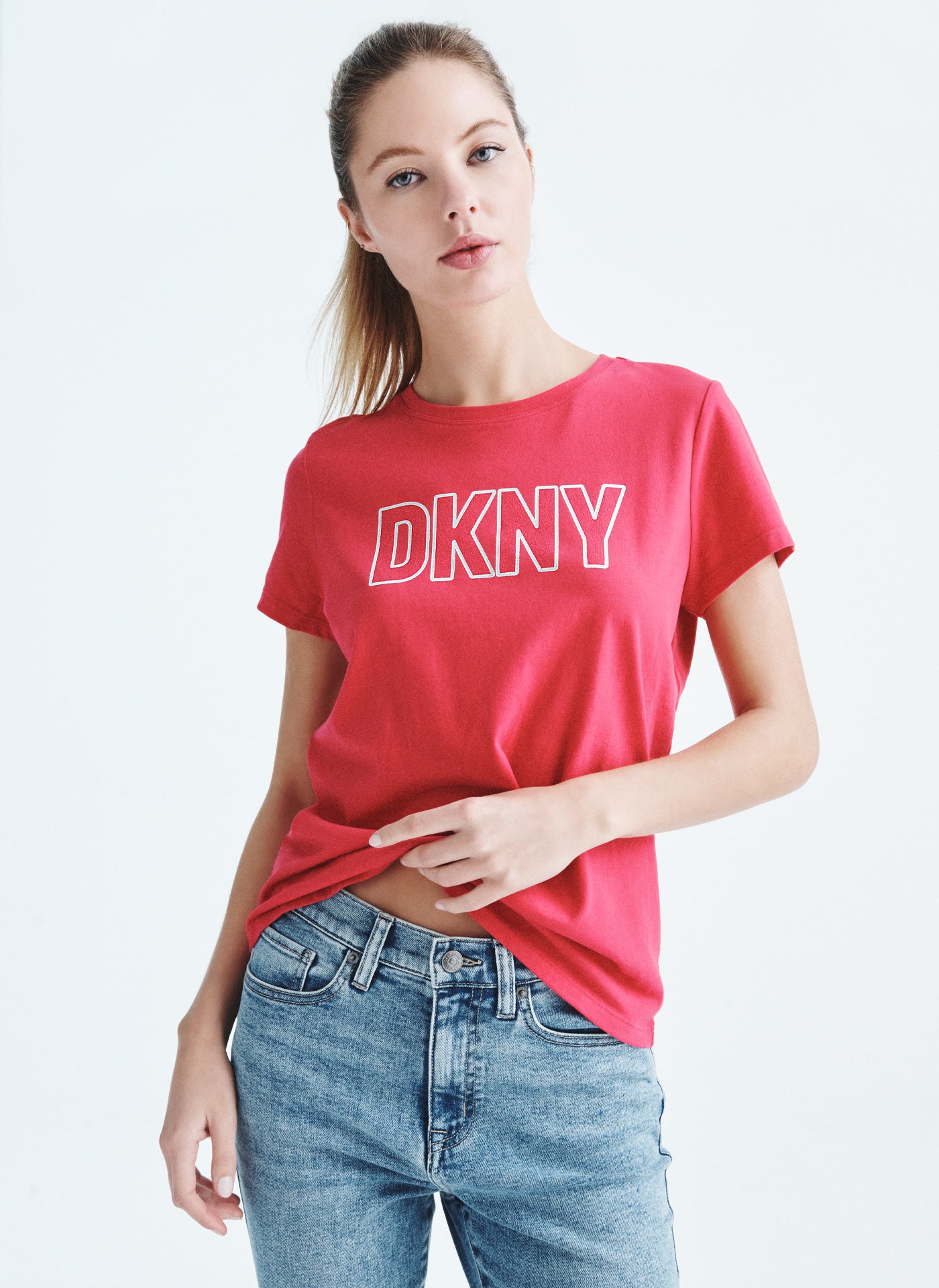 DKNY Glitter Logo T-Shirt - Macy's | Dkny, Tshirt logo, T shirts for women